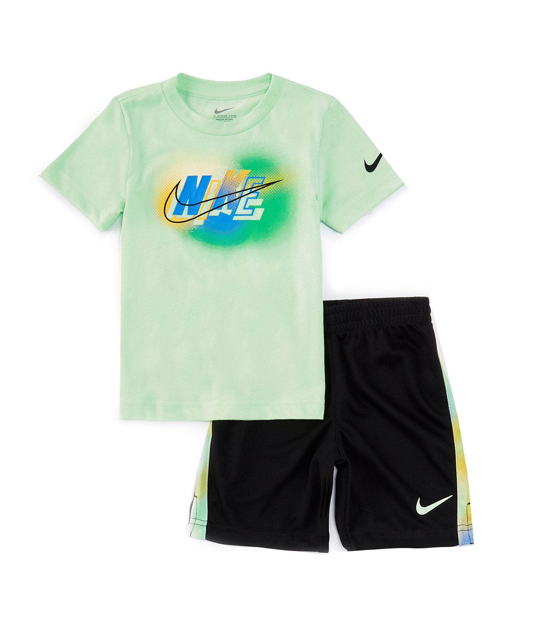 Nike Little Boys 2T-4T Short Sleeve Hazy Rays Logo Short and Shorts Set