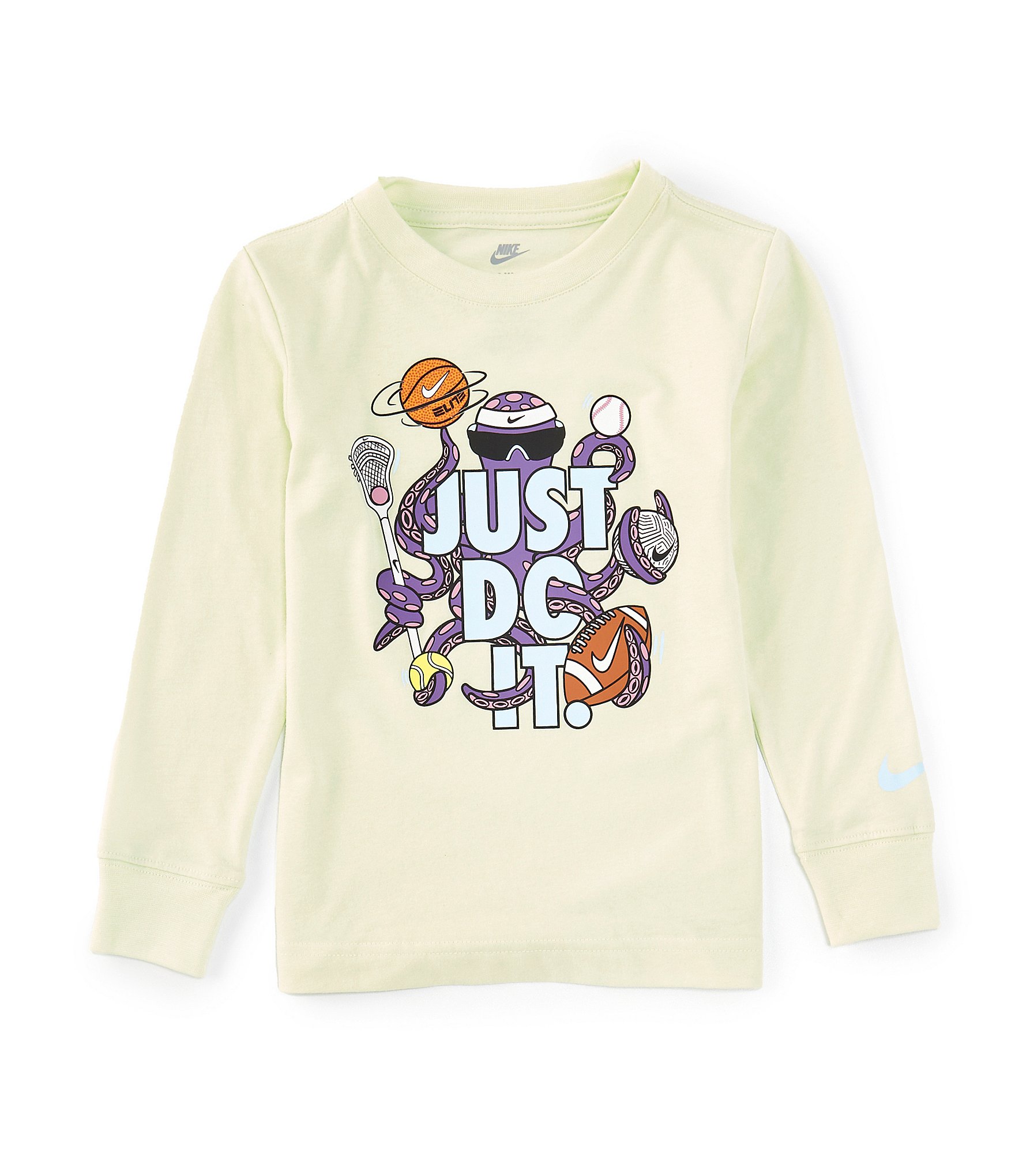 Nike Little Boys 2T-7 Long Sleeve Sports Octopus T-Shirt