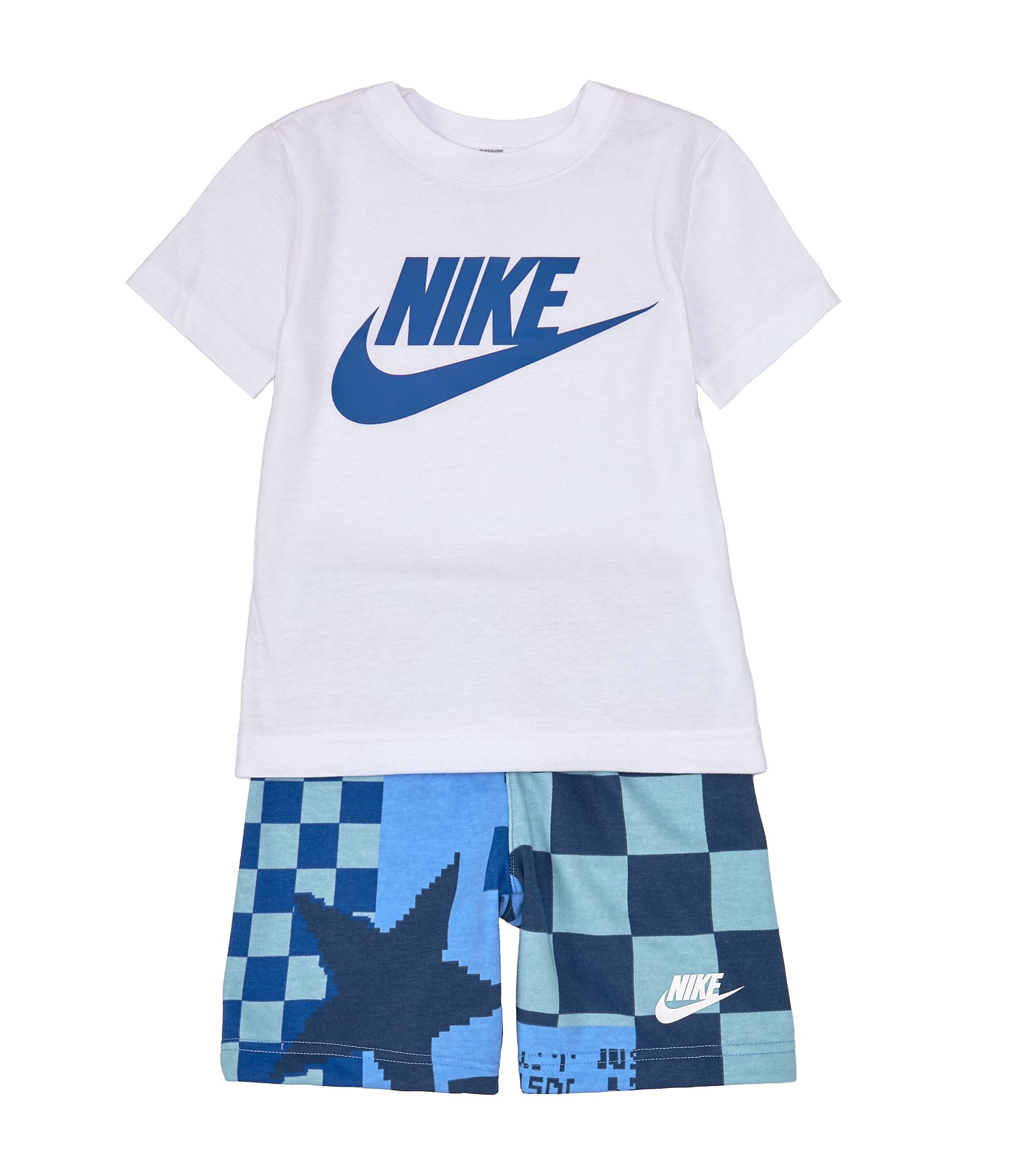 Little Boys 2T-7 Short Sleeve Lifestyle Jersey Tee & Mixed-Media French Terry Shorts Set |