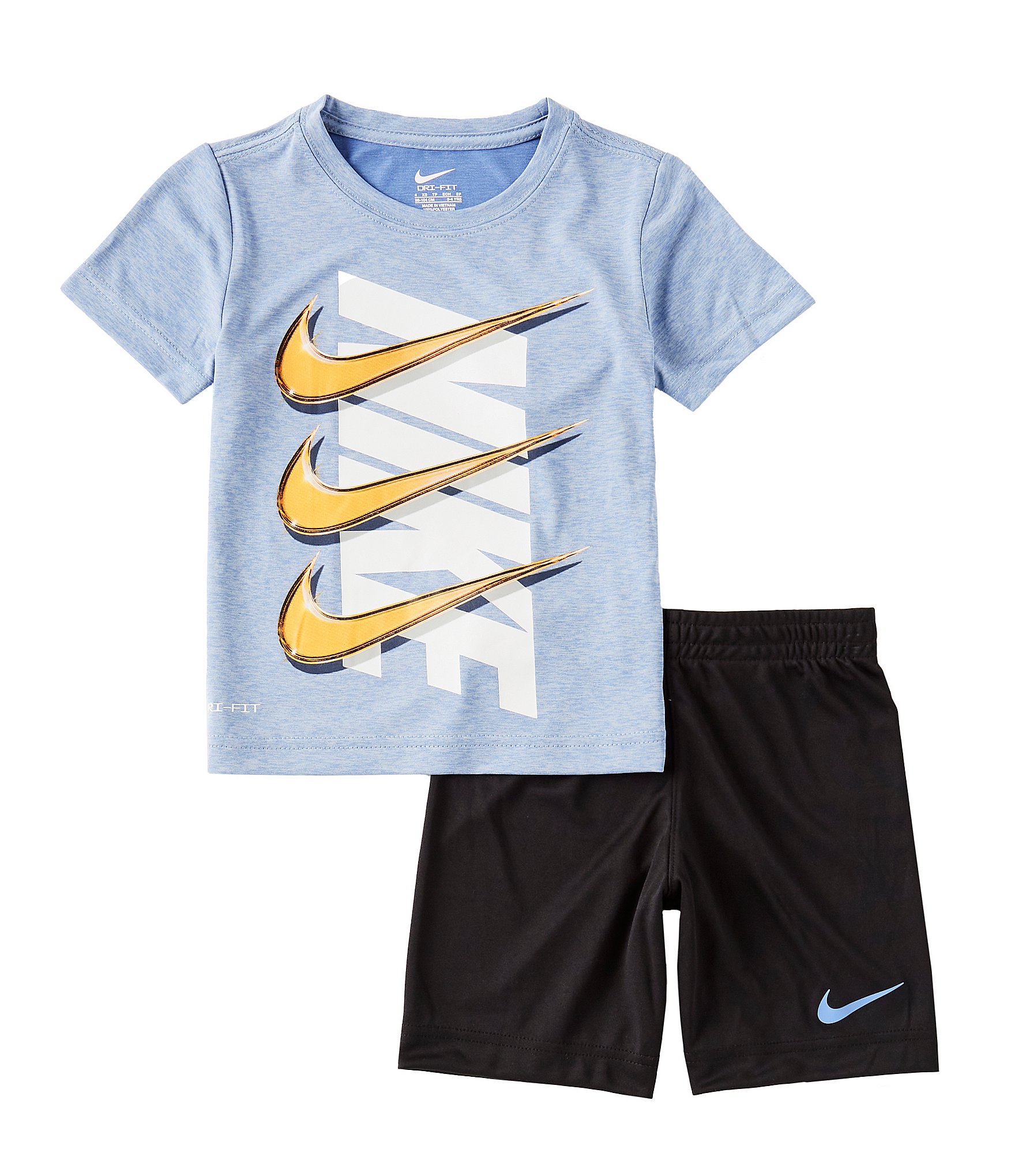 Nike Little Boys 2T-7 Short Sleeve Dropset Jersey T-Shirt & Double Knit Shorts Set