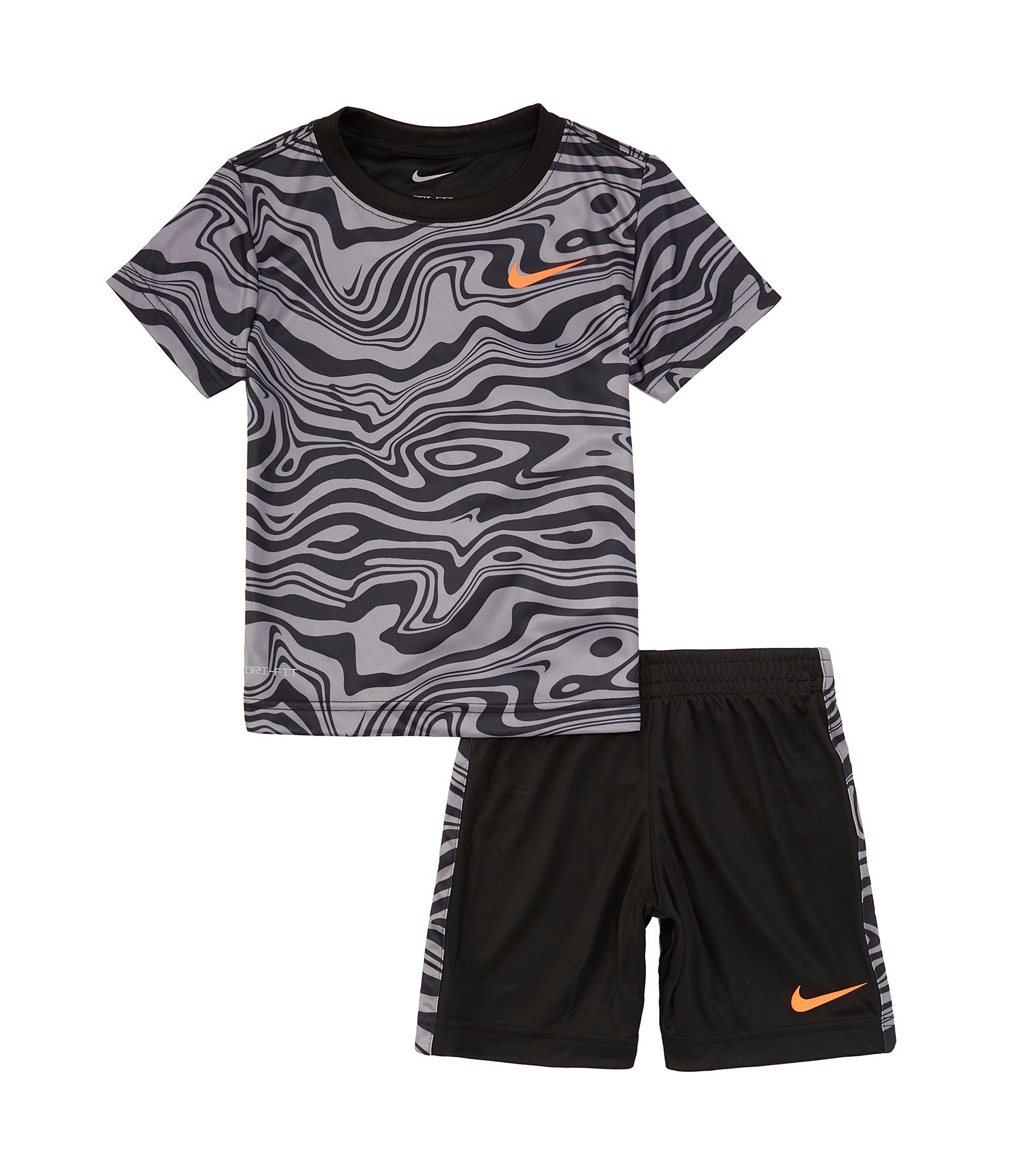 Nike Little Boys 2T-7 Short Sleeve Graphic Paint Printed T-Shirt & Short Set