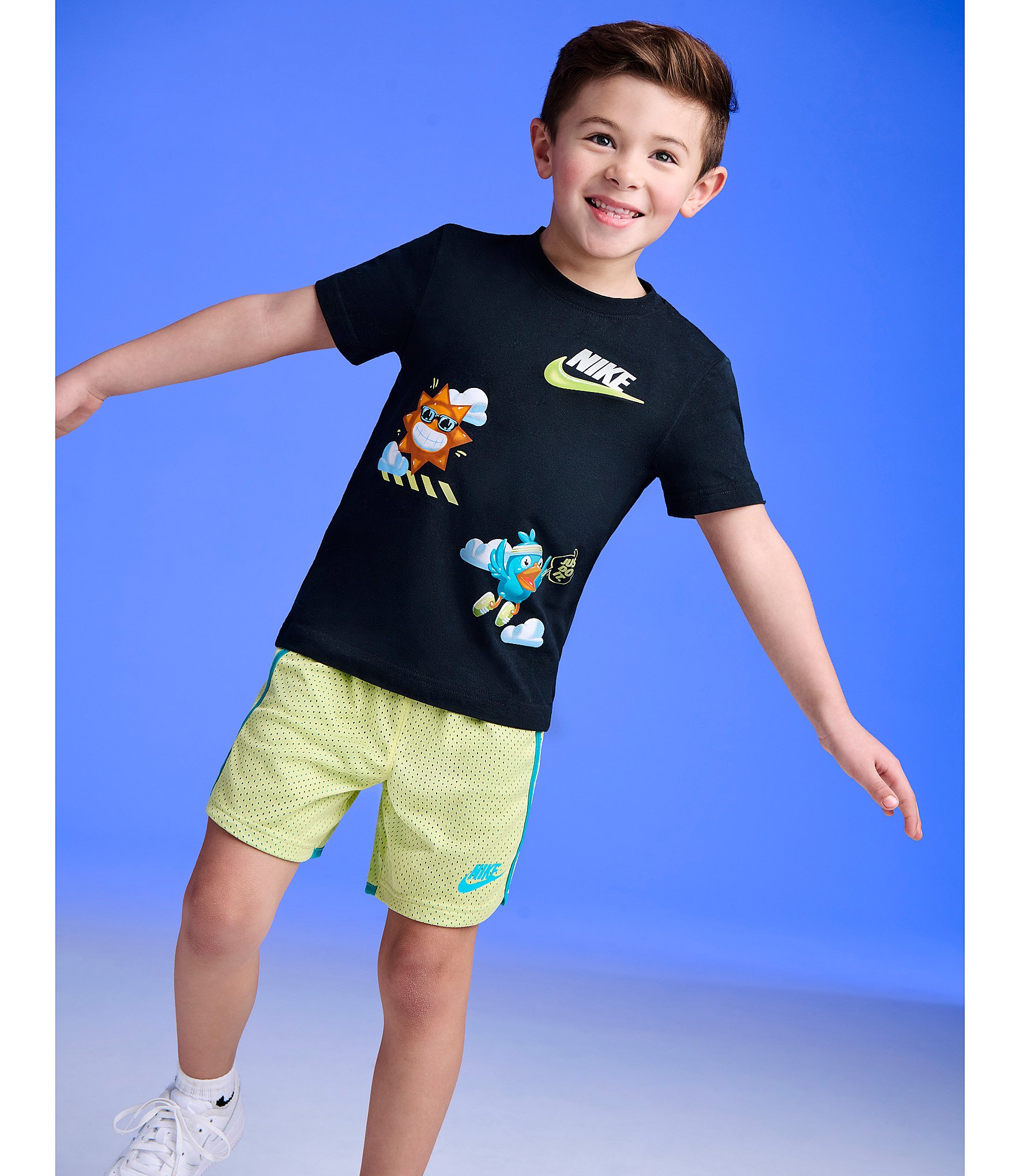 Nike Little Boys Short-Sleeve Just Believe Knit T-Shirt & Woven Mesh Shorts Set