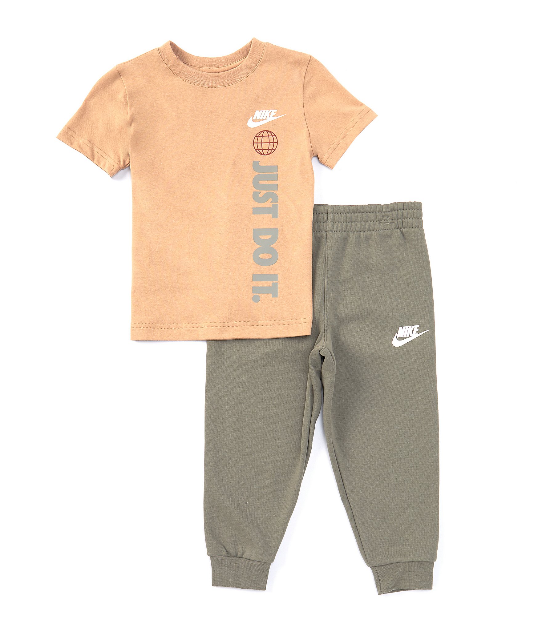 Nike Little Boys 2T-7 Short-Sleeve Just Do It Knit T-Shirt & Logo-Detailed Fleece Jogger Pant Set