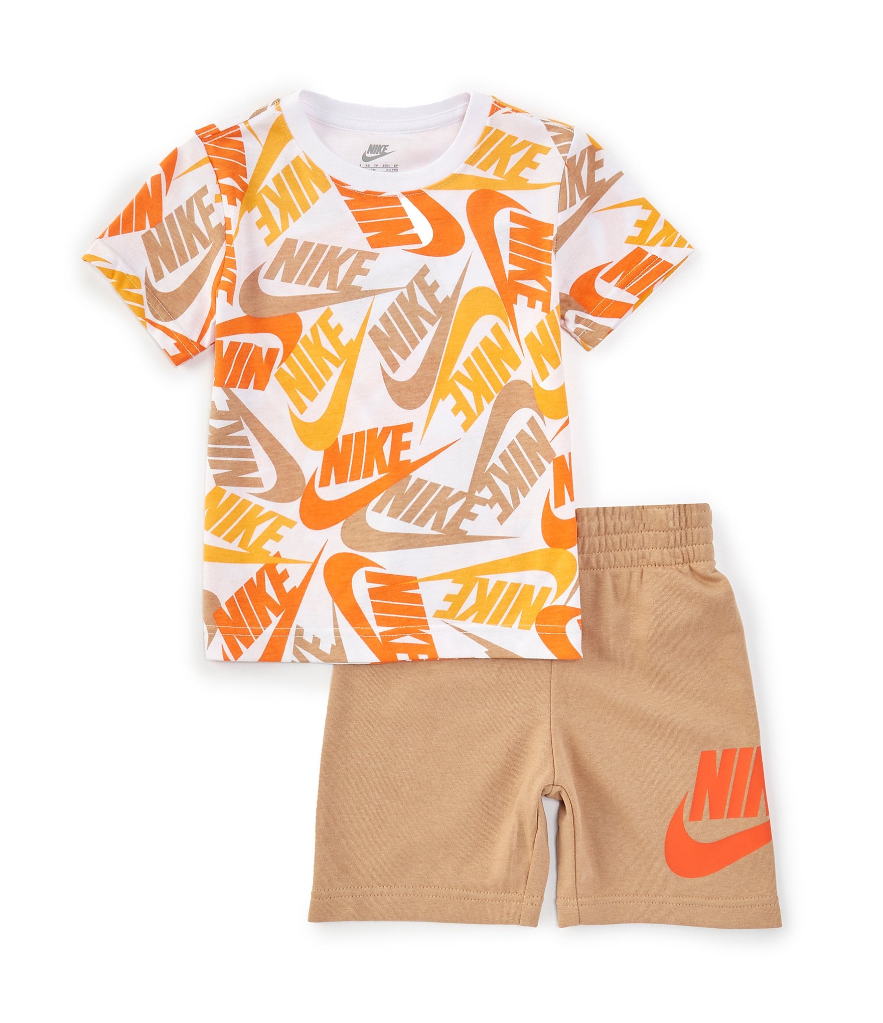 Nike Little Boys 2T 7 Short Sleeve New Toss T Shirt Sueded French Terry Shorts Set Dillard s