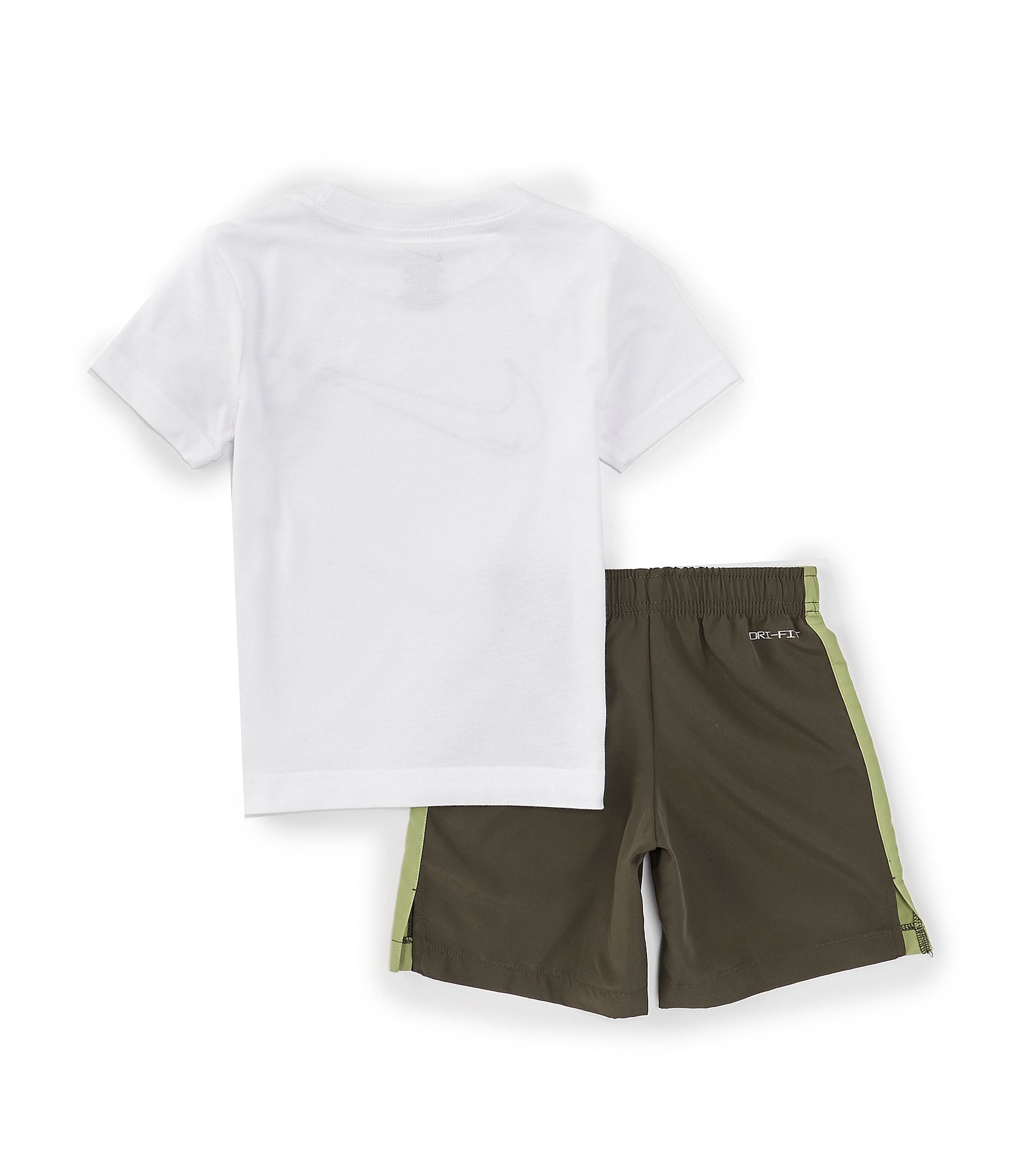 Nike Little Boys 2T-7 Short Sleeve Swoosh Logo Jersey T-Shirt & Microfiber Shorts Set