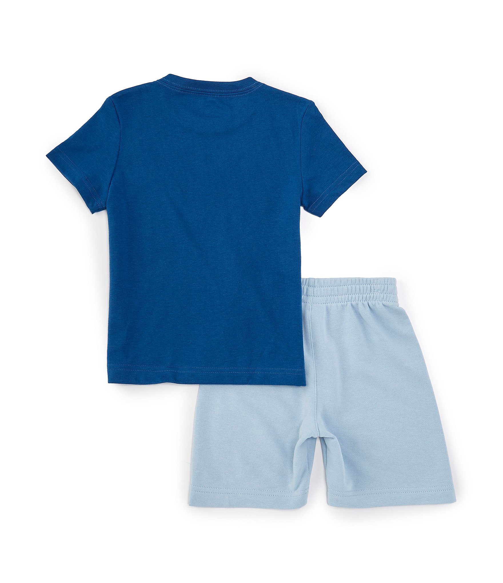 Nike Little Boys 2T-7 Short Sleeve Wraparound-Logo T-Shirt & Solid Logo-Label Shorts Set