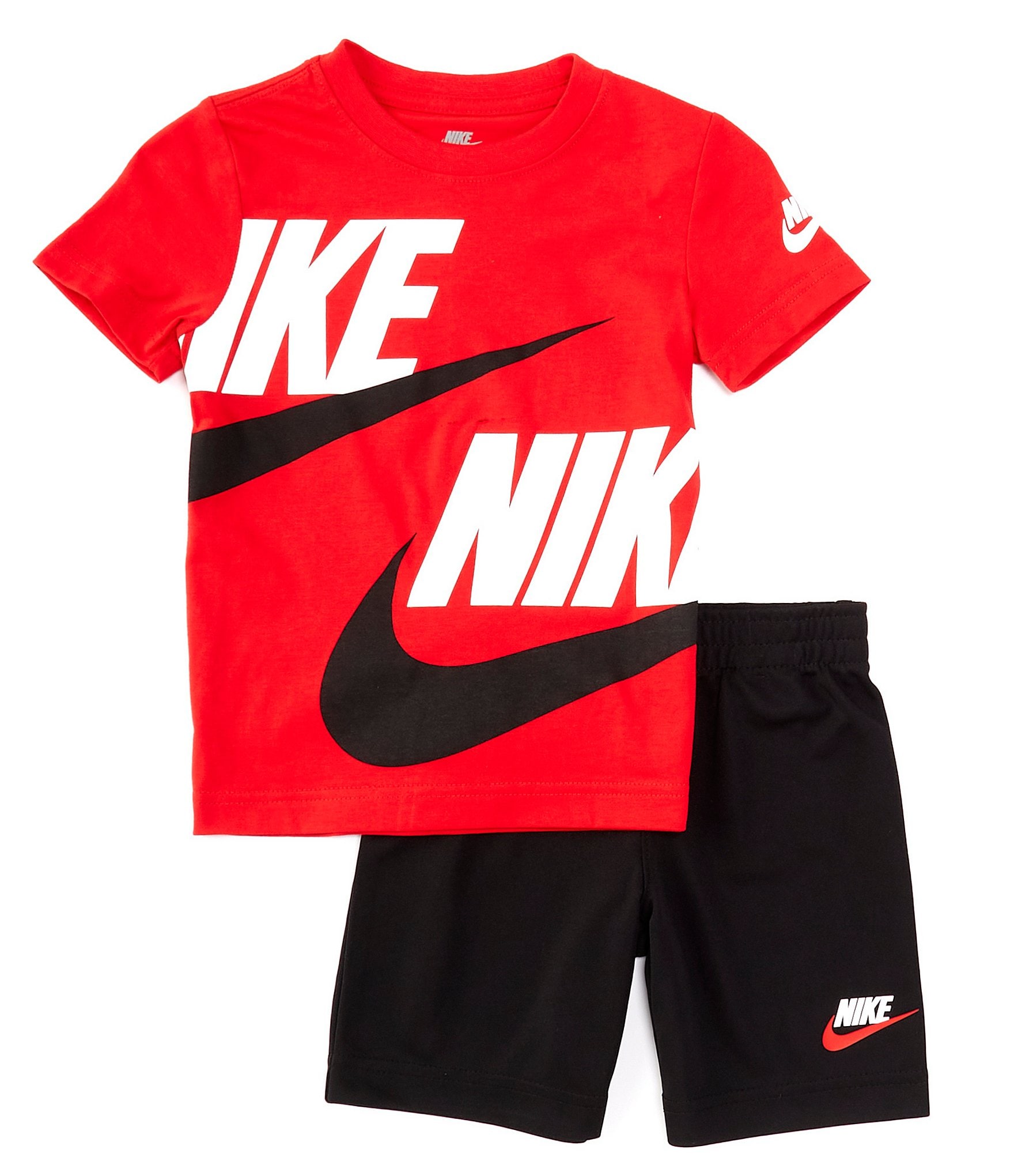 Nike Little Boys 2T-7 Split Futura Short Sleeve Jersey T-Shirt & Tricot Shorts Set