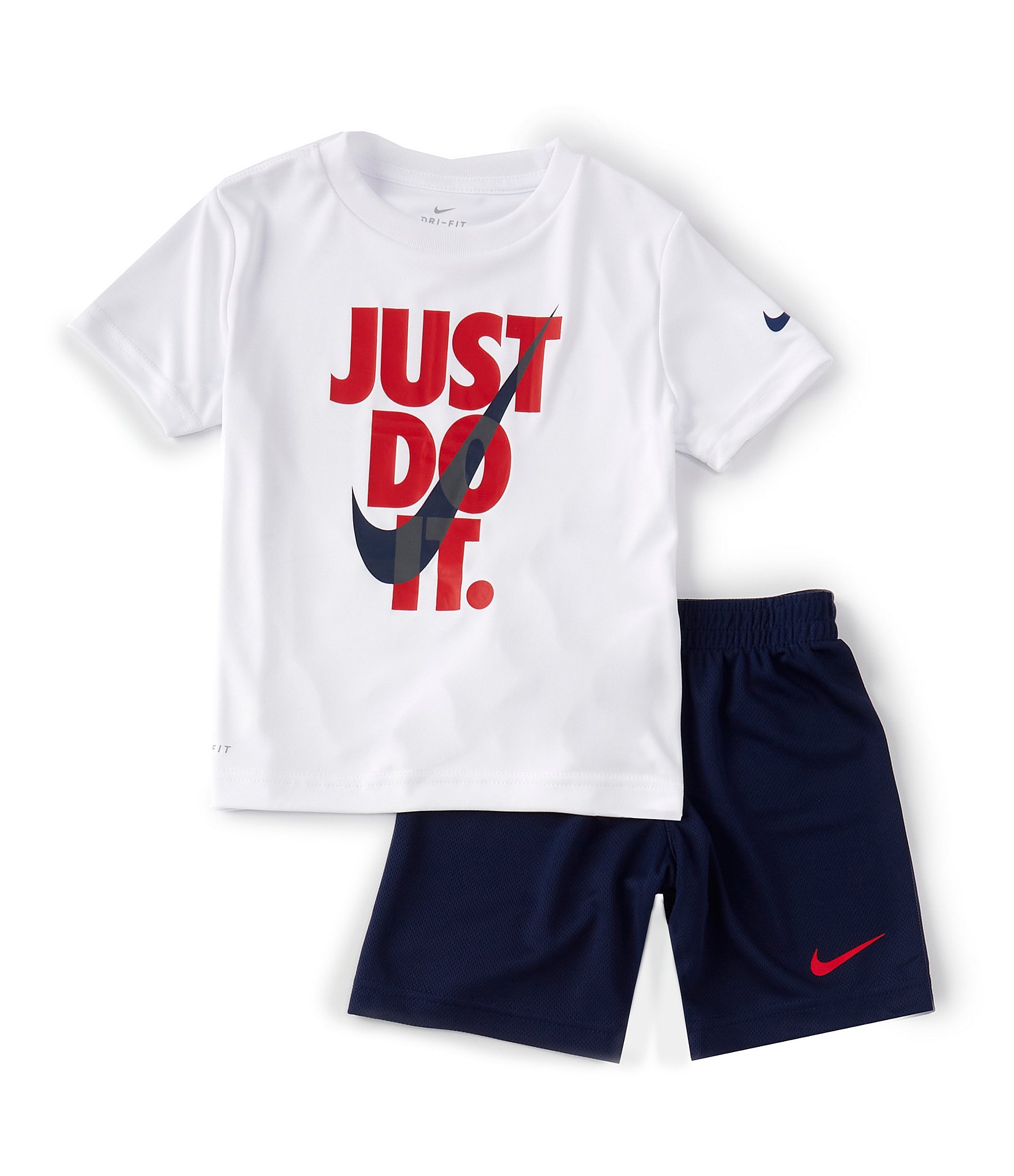 Nike Little Boys 2T-7 Short Sleeve JDI Swoosh T-Shirt & Short Set ...