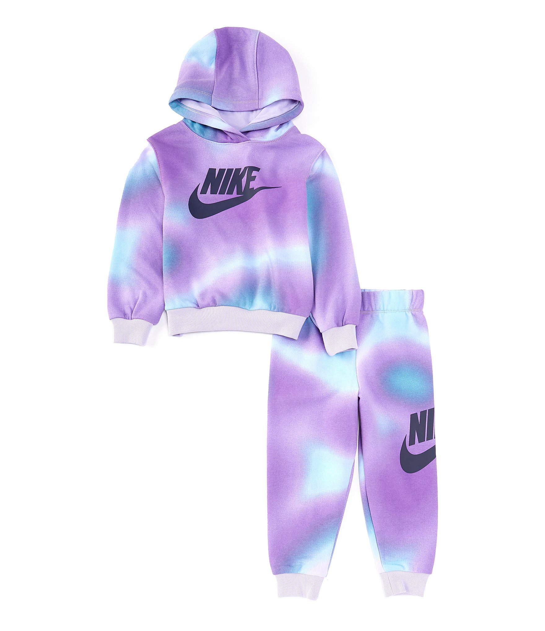 Nike Little Girls 2T-6X Long-Sleeve Solarized Printed Fleece Hoodie & Matching Jogger Pant Set