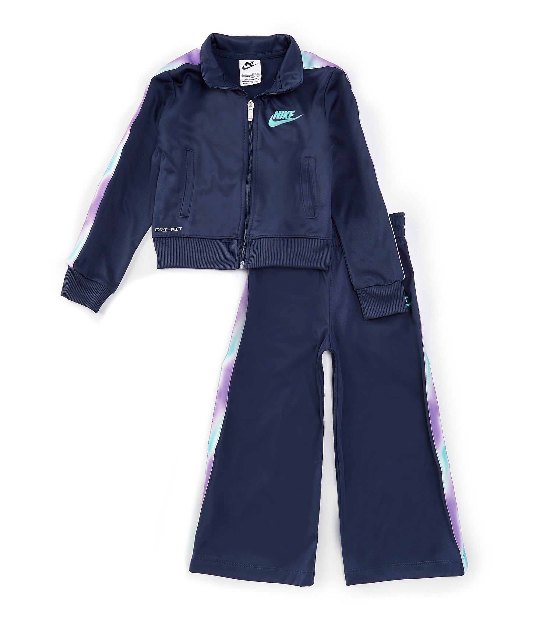 Nike Little Girls 2T-6X Long Sleeve Solarized Track Jacket & Jogger Pant Set