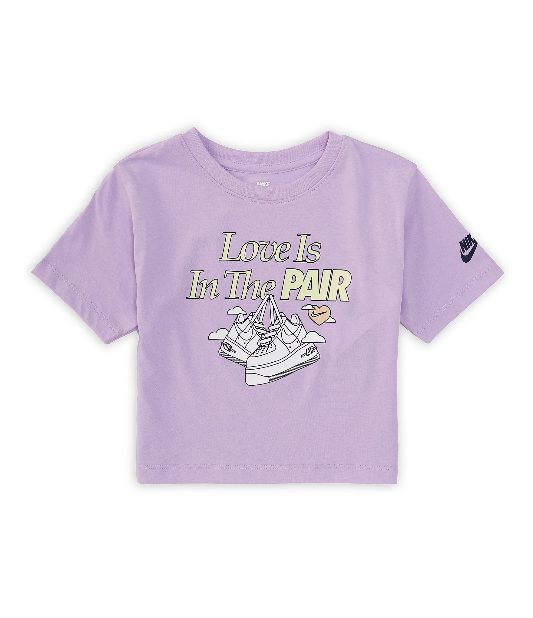 Nike Little Girls 2T-6X Short Sleeve Crew Neck Love Is The Pair Tee ...