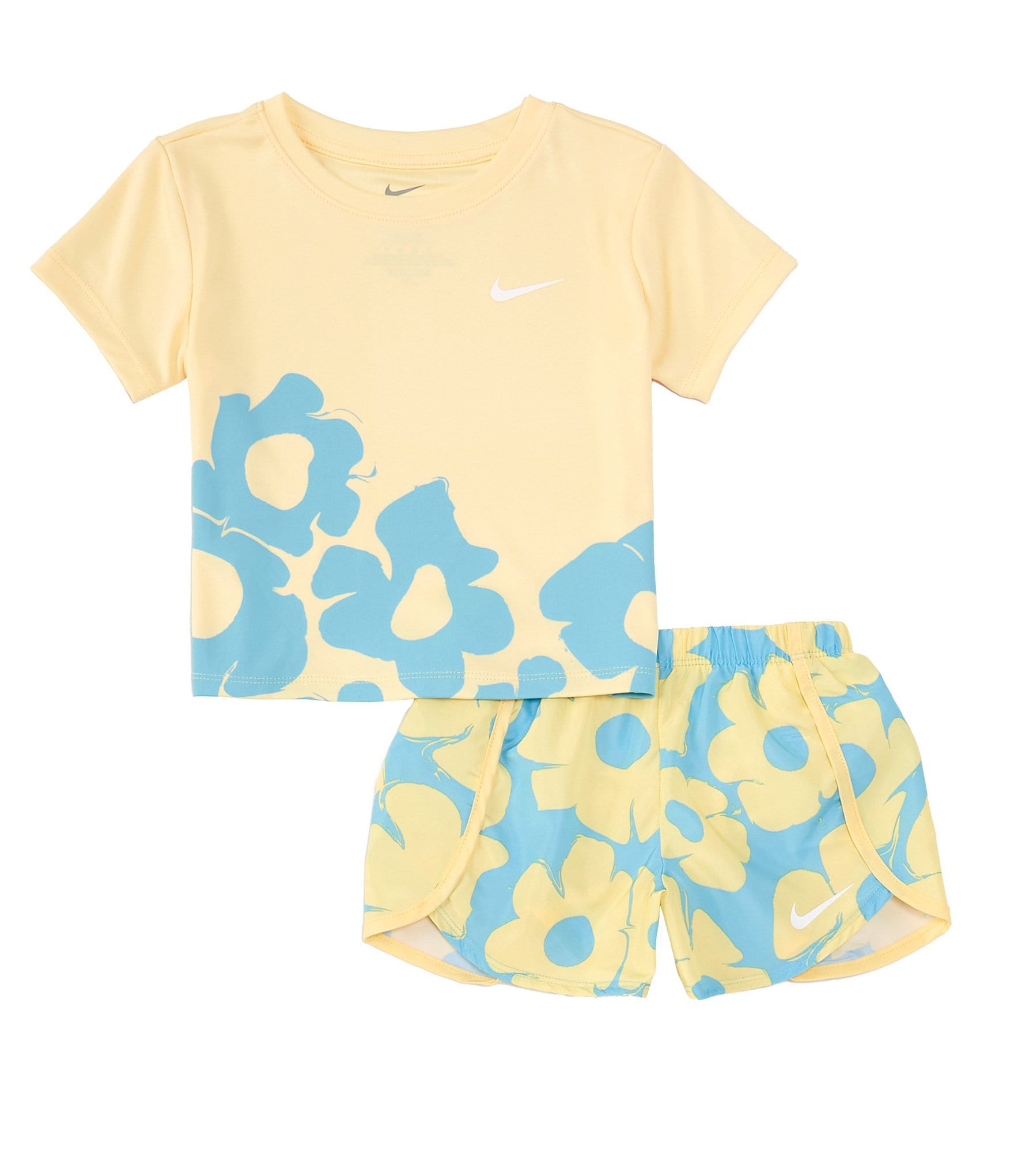 Nike Little Girls 2T-6X Short Sleeve Floral Sprint Short 2-Piece Set