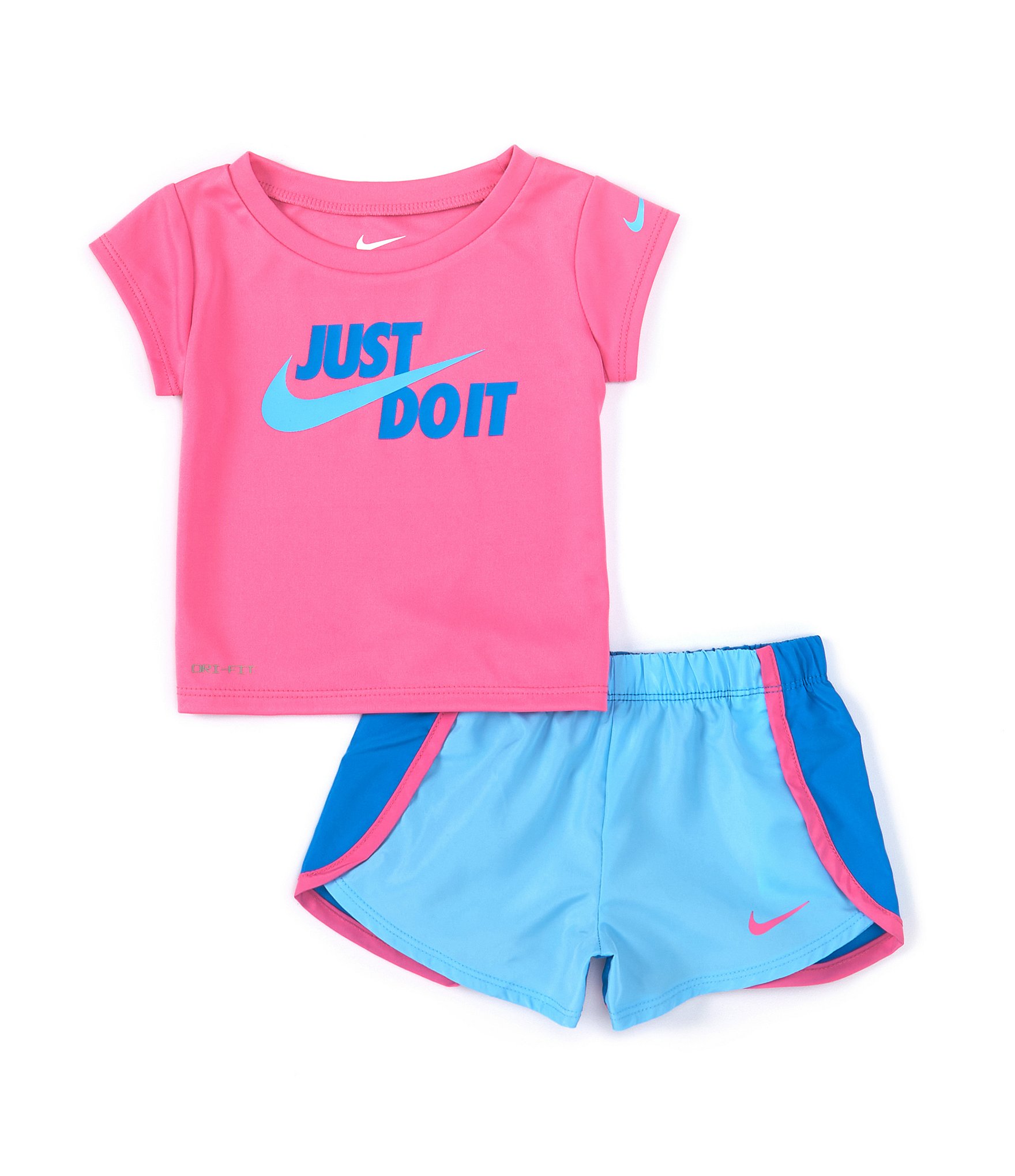 Nike Little Girls 2T 6X Short Sleeve Just Do It T Shirt Color Block Shorts Set The Shops at Willow Bend