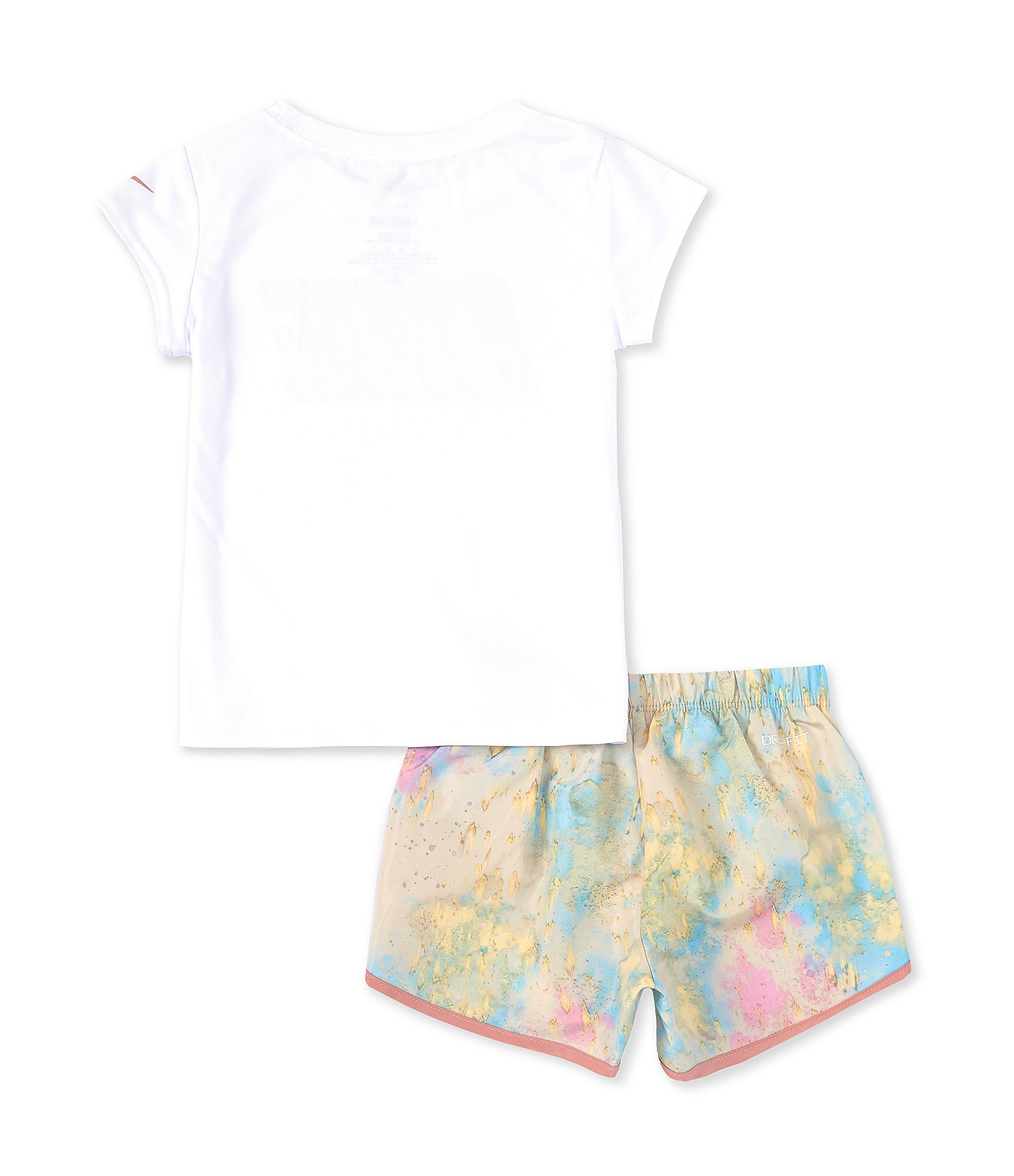 Nike Little Girls 2T-6X Short Sleeve Logo T-Shirt & Printed Shorts Set