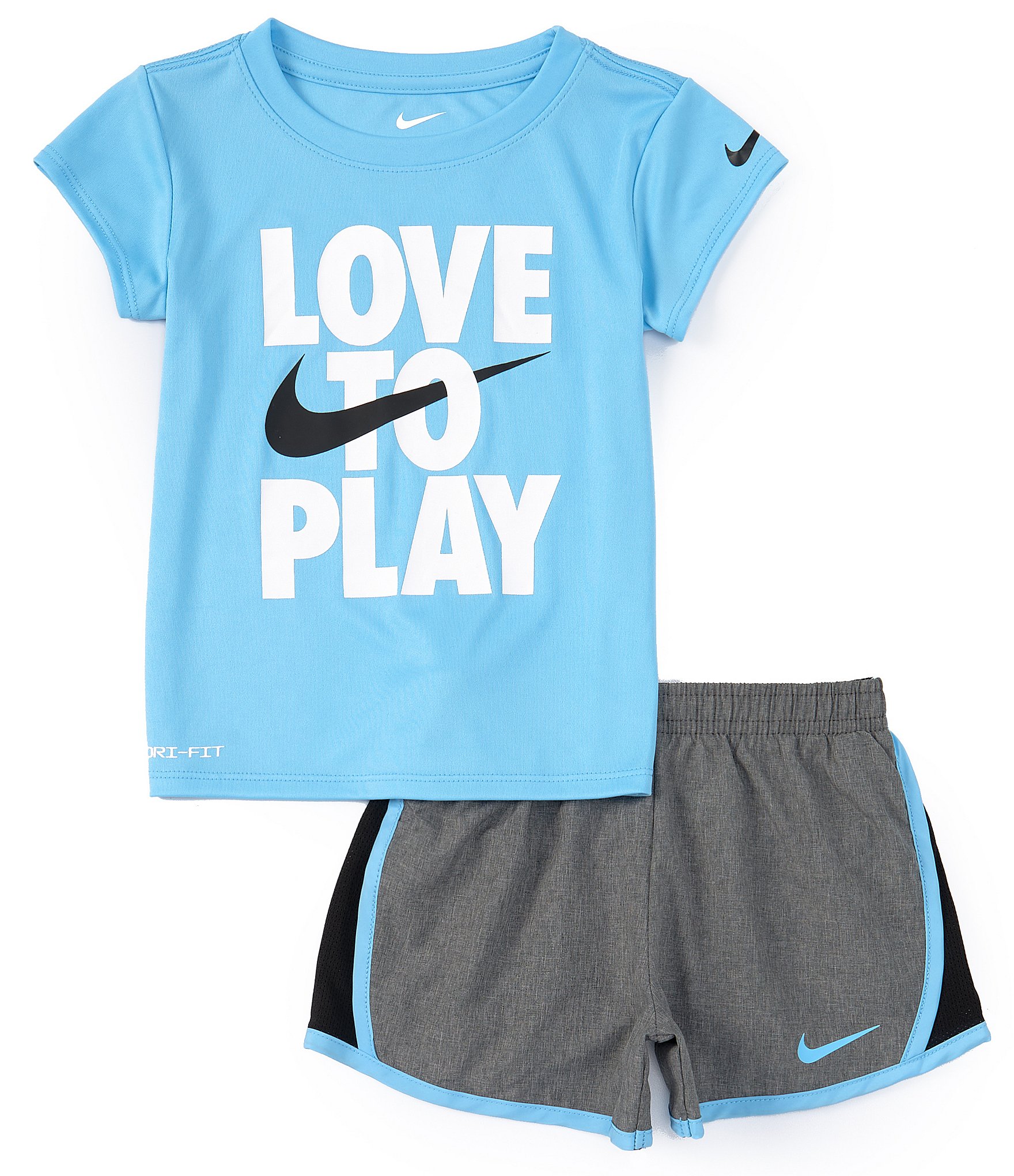 Nike Little Girls 2T-6X Short Sleeve Love To Play T-Shirt & Shorts Set