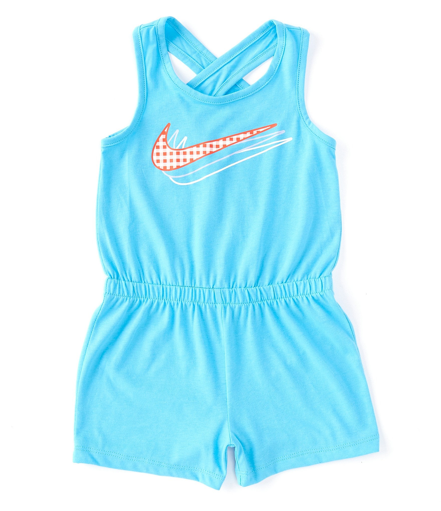 Nike Girls Sleeveless Repeating-Swoosh Racerback Romper Dillard's
