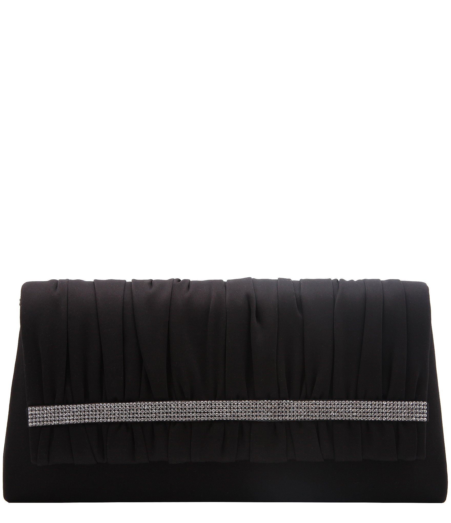 Nina Shirred Satin Clutch Dillards