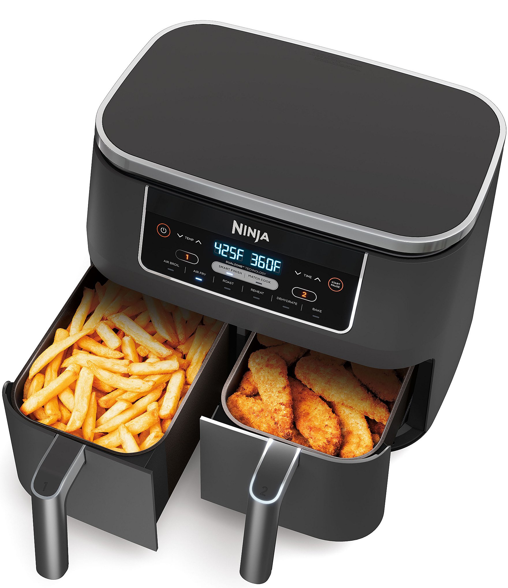 Ninja DZ201 (Turquoise) Foodi 6-in-1 2-Basket Air Fryer with DualZone  Technology, 8-Quart Capacity, and a Dark Grey Stainless (Restored)  (Certified