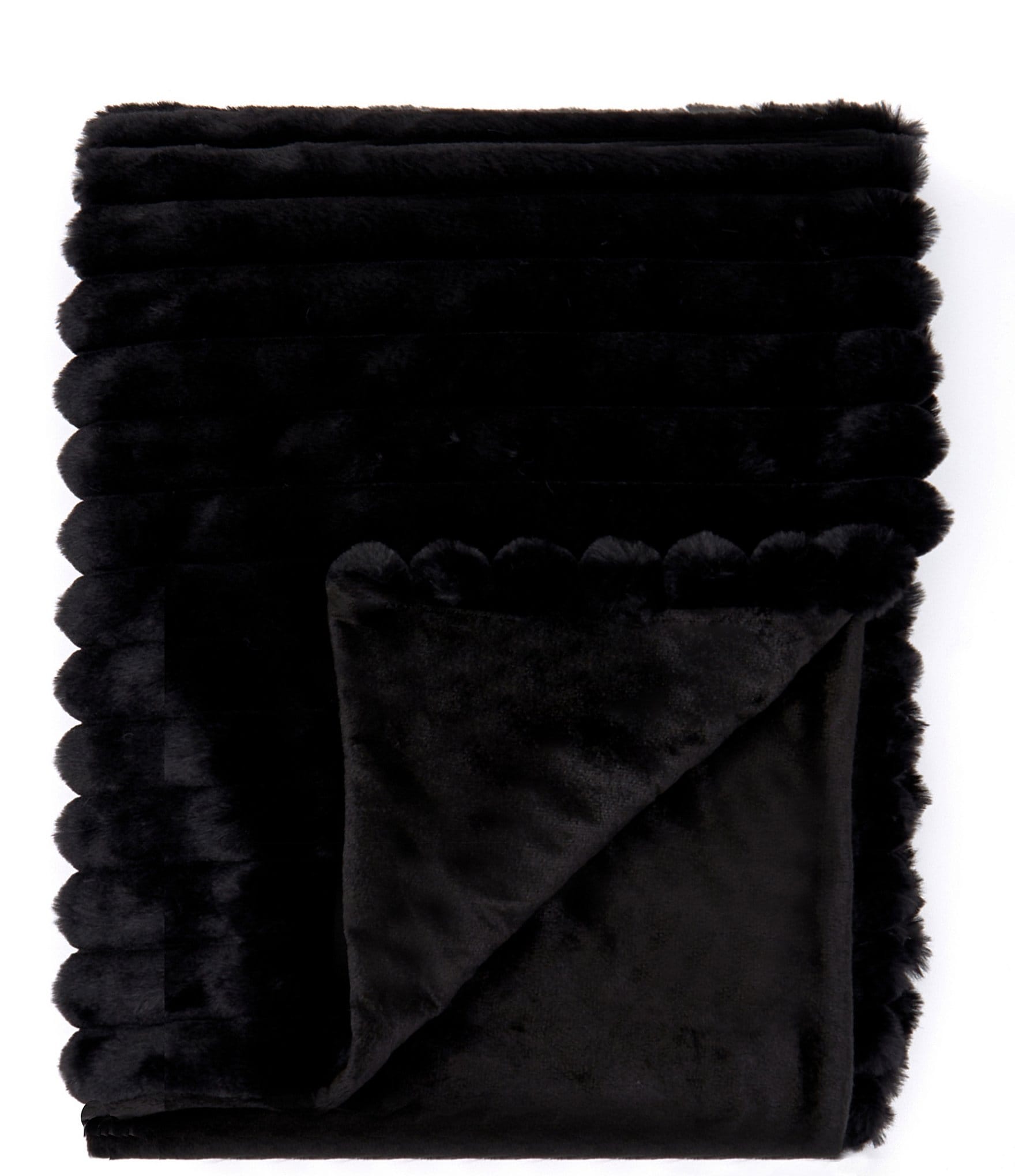 Black Mink Faux Fur Throw Blanket by Fabulous Furs