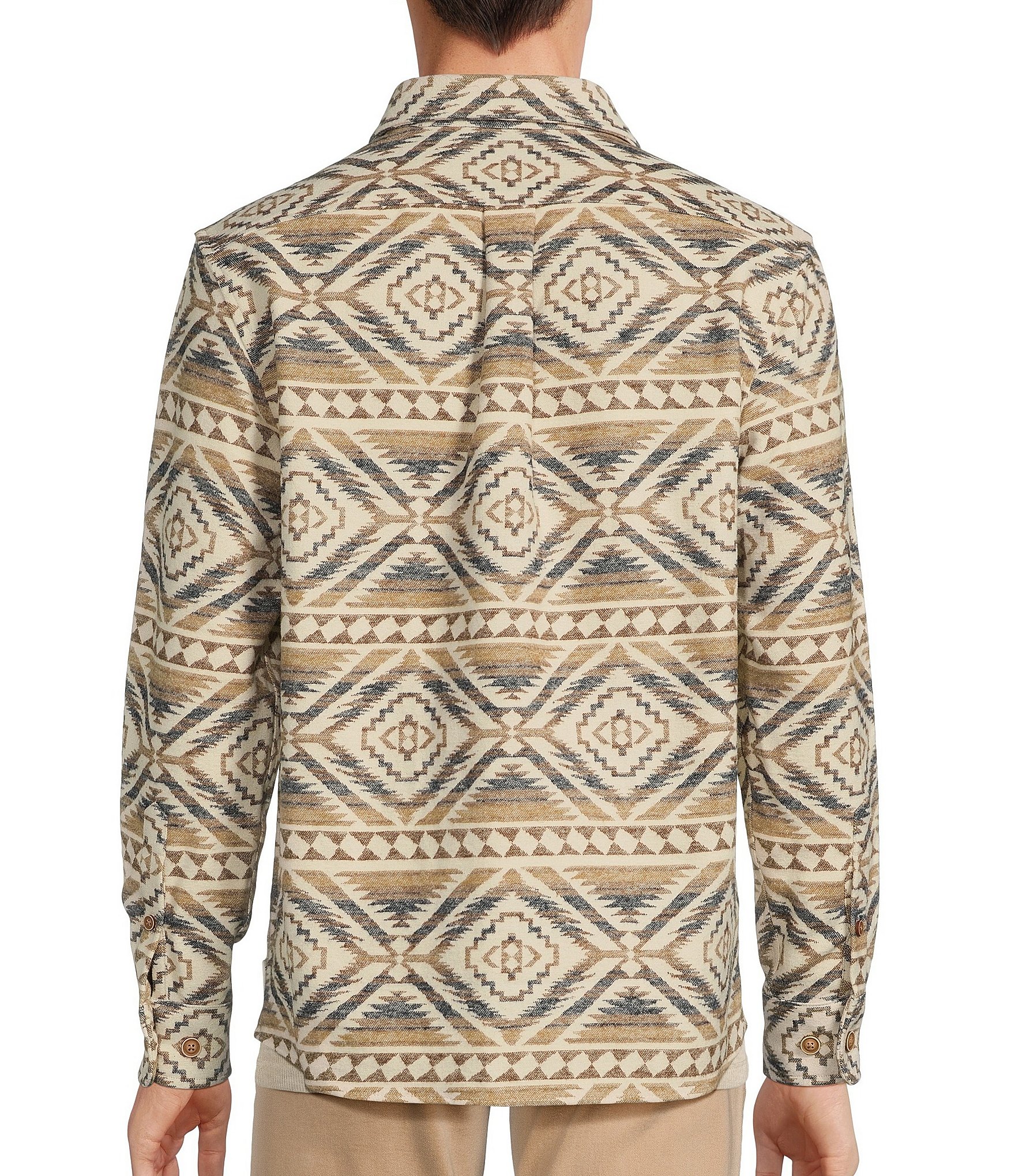 Nomad Collection Long Sleeve Brushed Jacquard Southwest Diamond Shirt Jacket