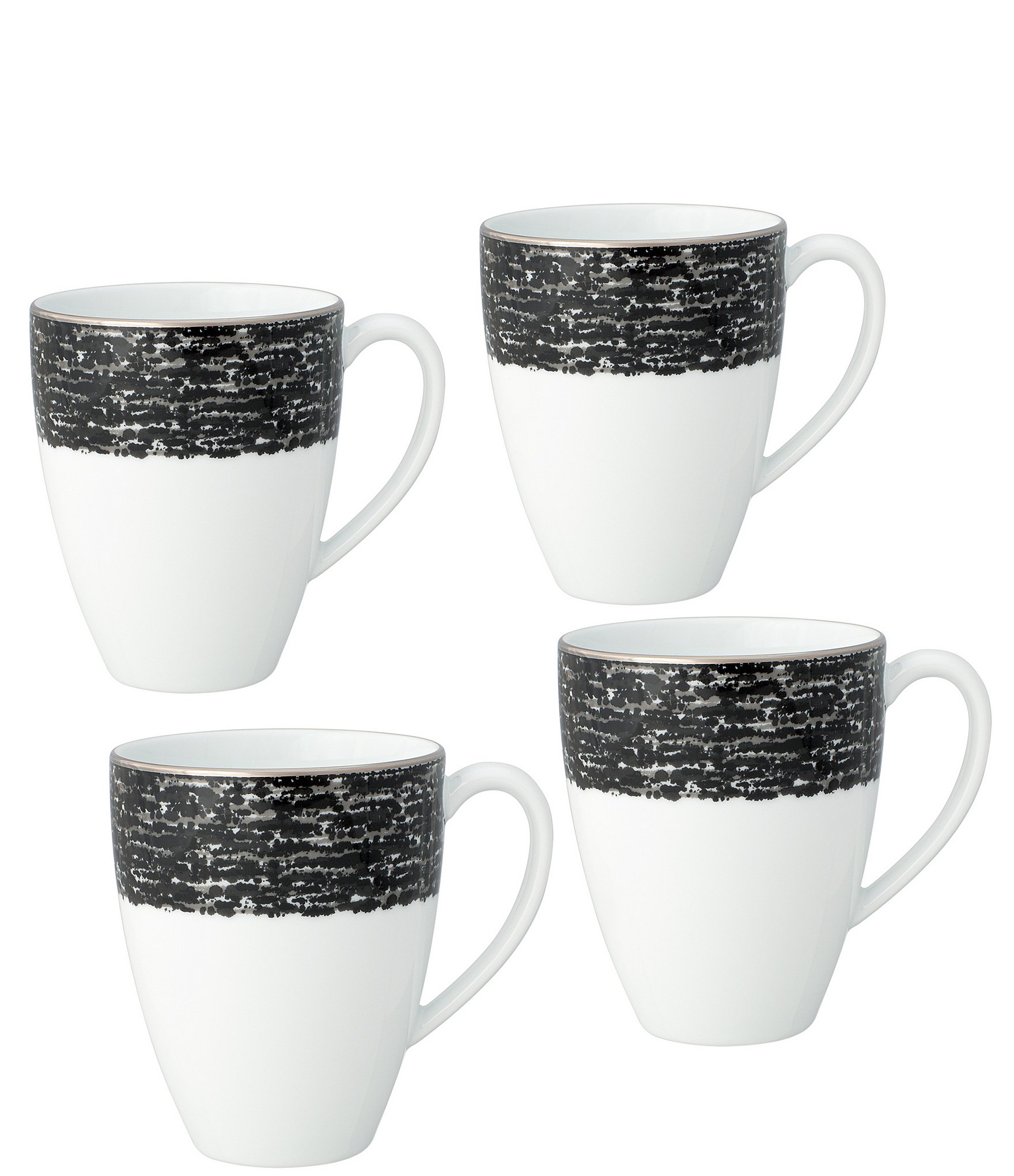 Coton Colors Signature White Collection Footed Mugs, Set of 4