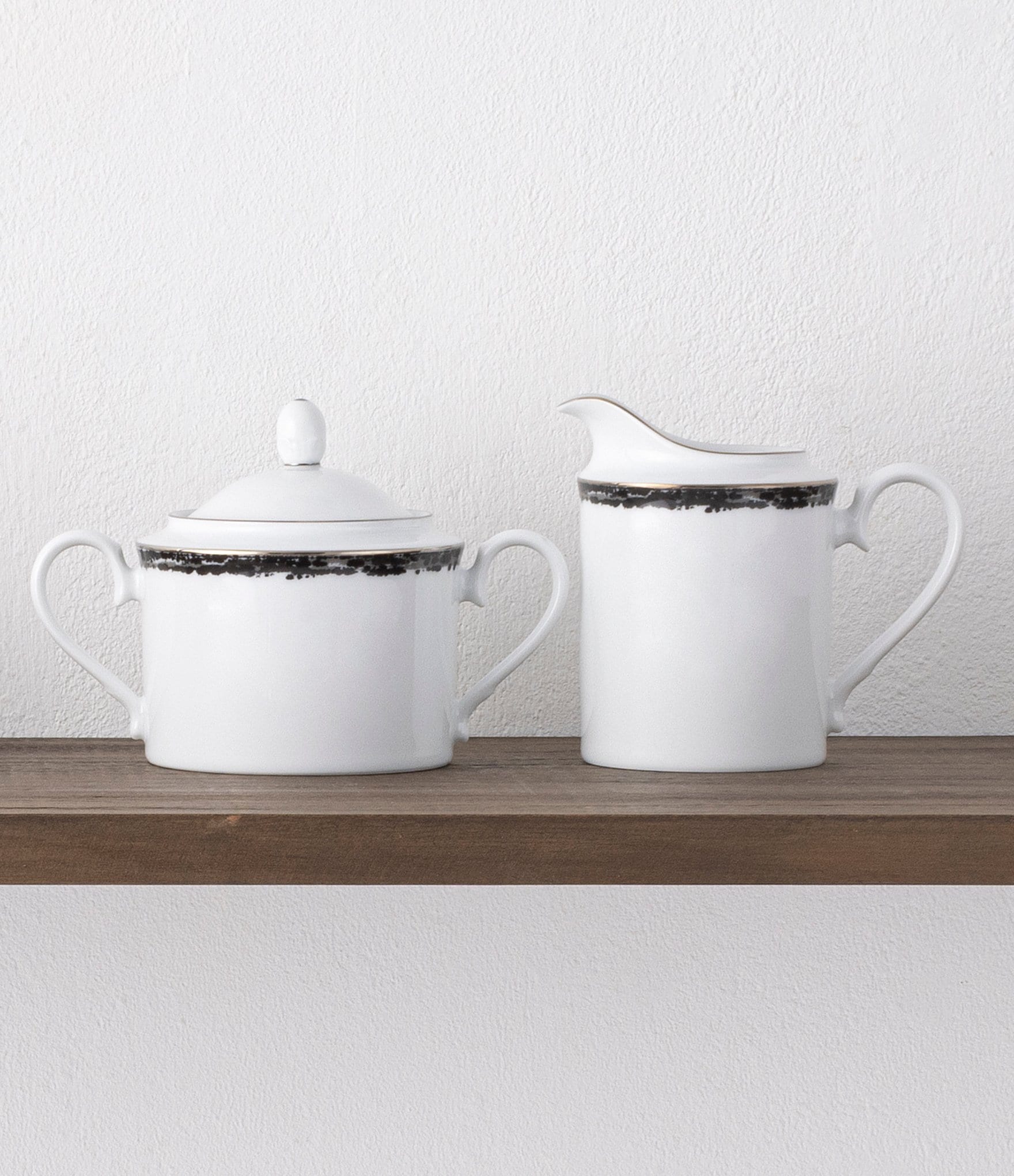 Noritake Black Rill Collection Sugar & Creamer Set