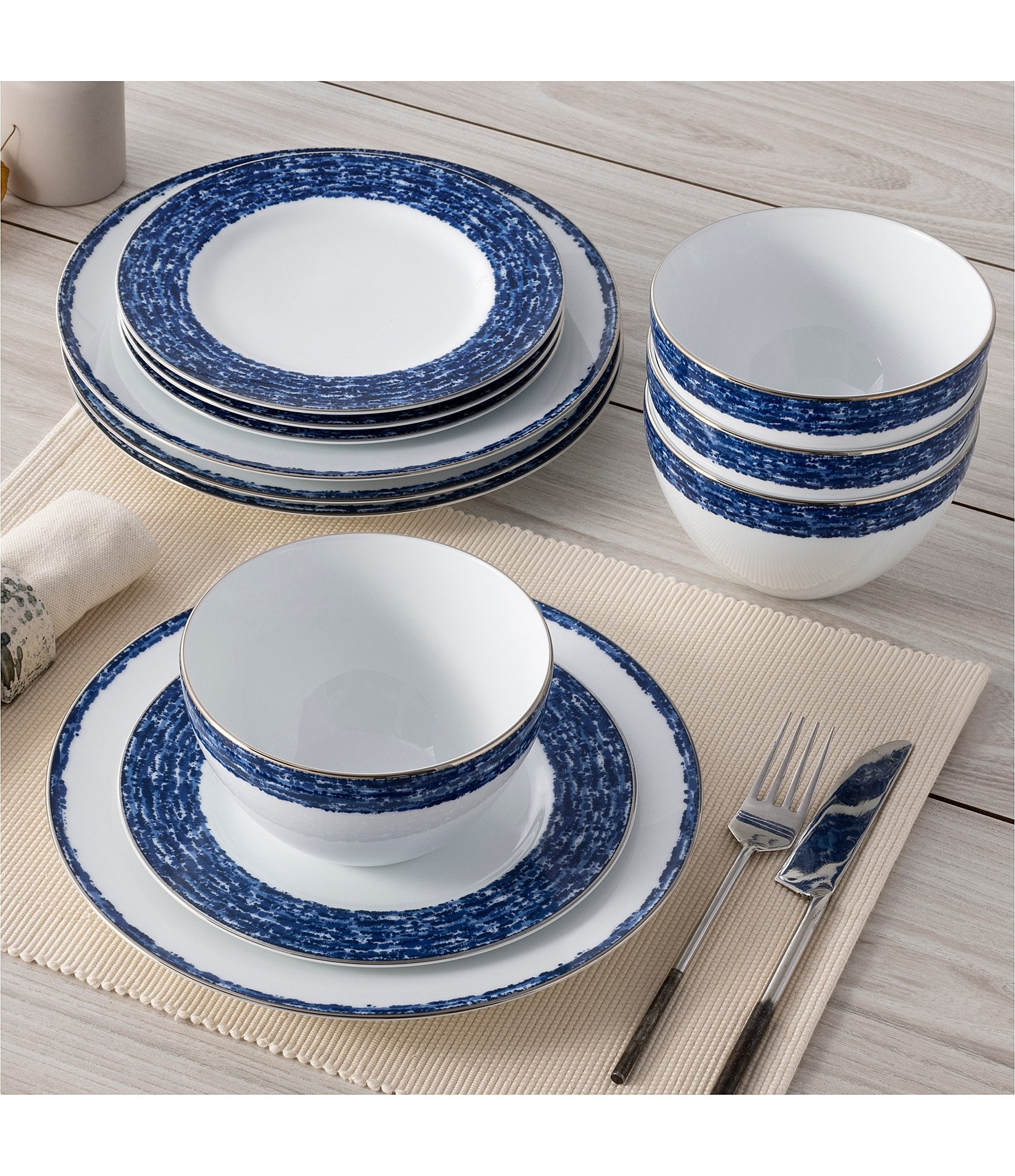 Noritake Rill Collection 12-Piece Set, Service For 4