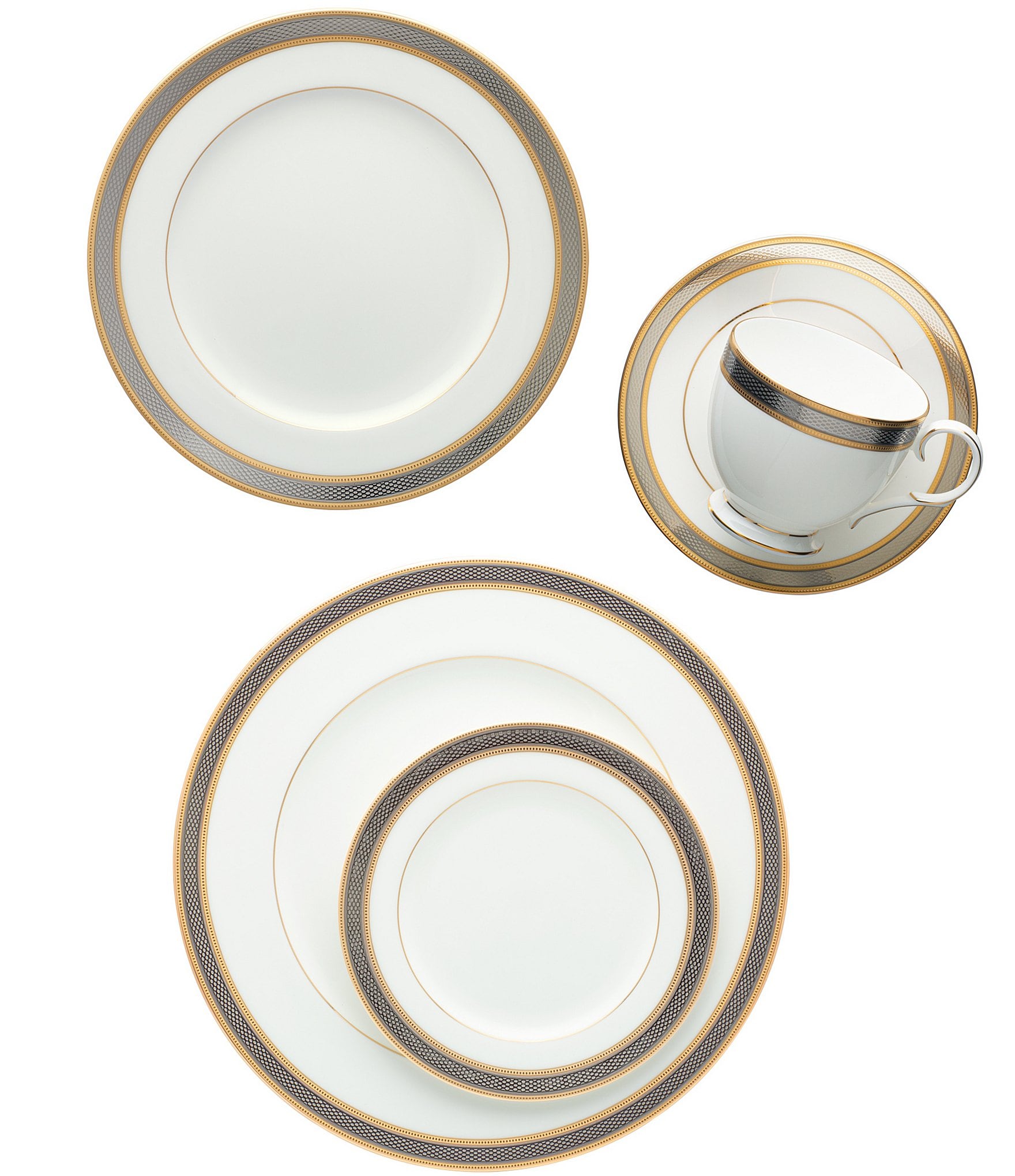 Noritake Brilliance Bone China Saucers, Set of 4