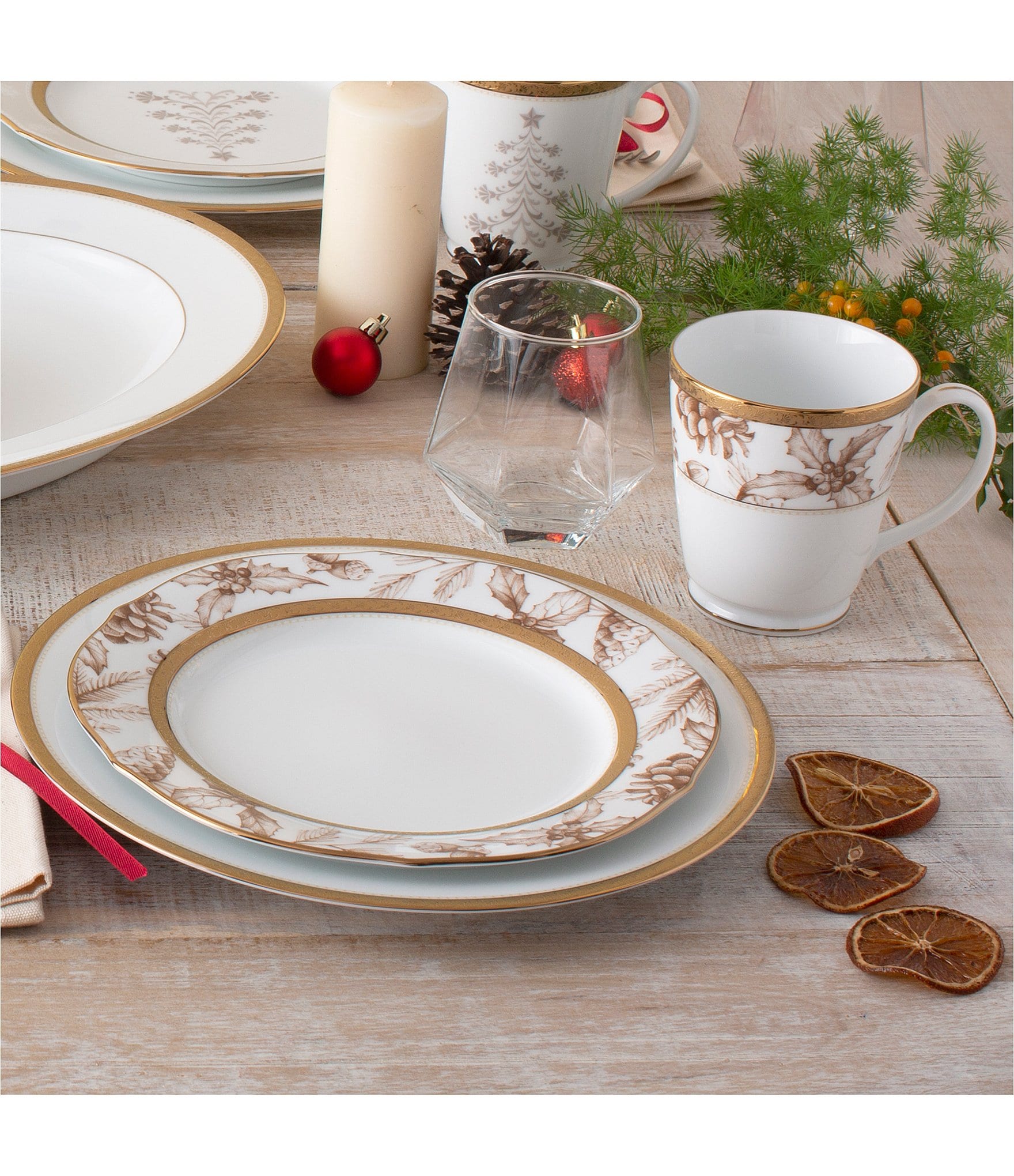 Noritake Charlotta Gold Porcelain Harvest Accent Plates, Set of 4