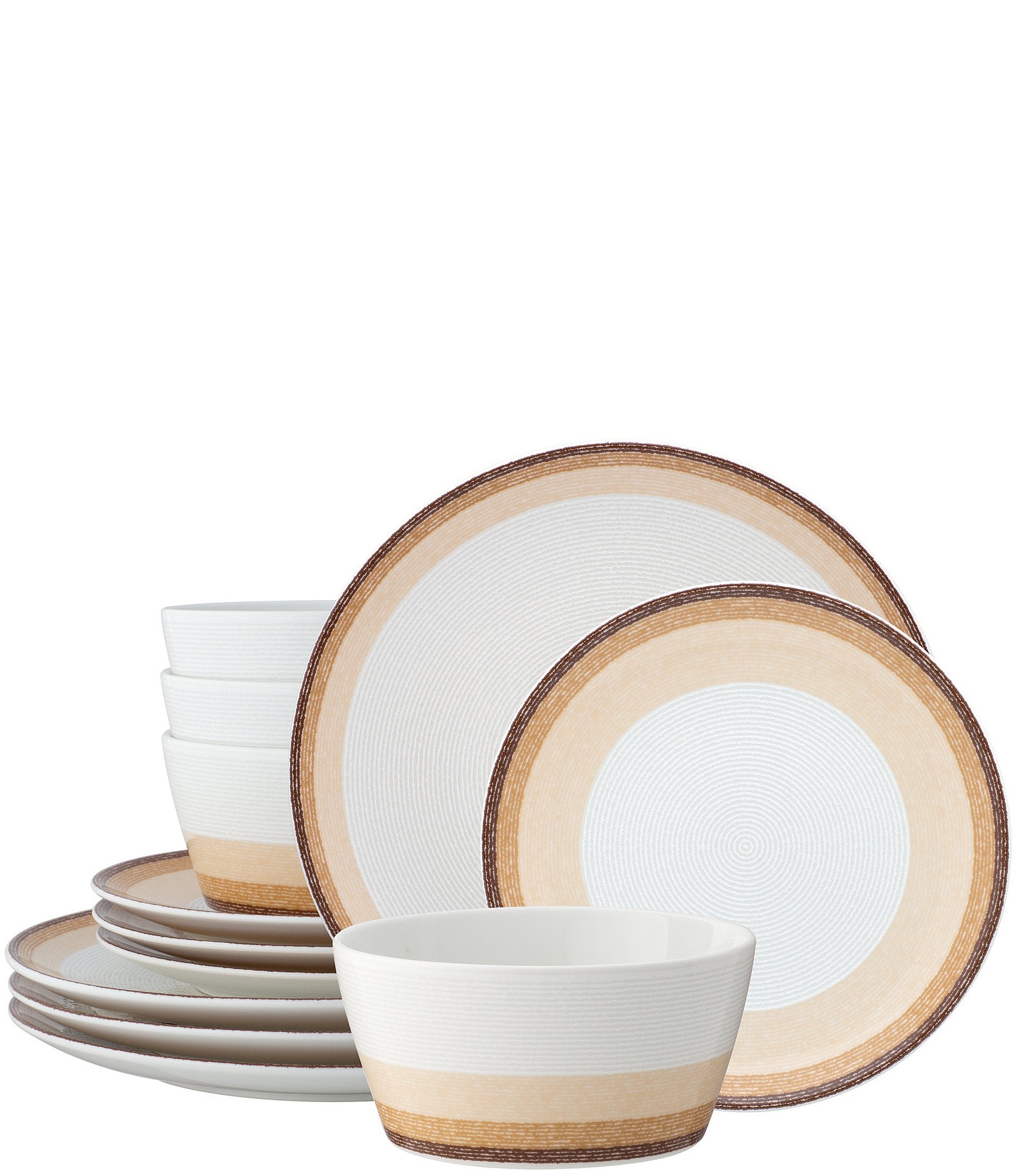 Noritake Colorscapes Layers Collection 12-Piece Coupe Dinnerware Set