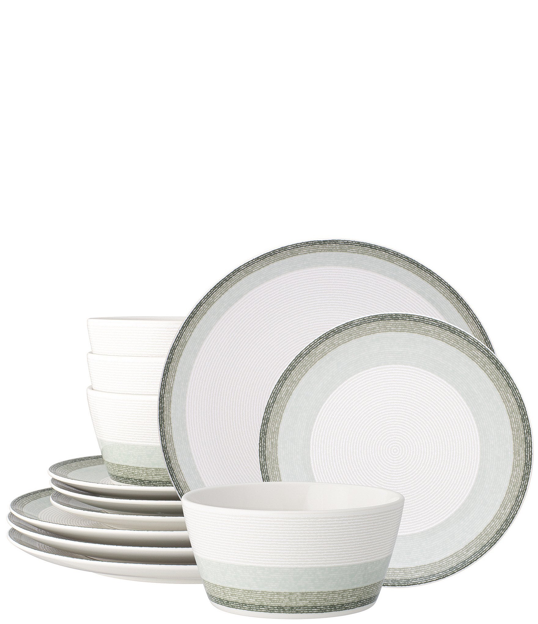 Noritake Colorscapes Layers Collection 12-Piece Coupe Dinnerware Set