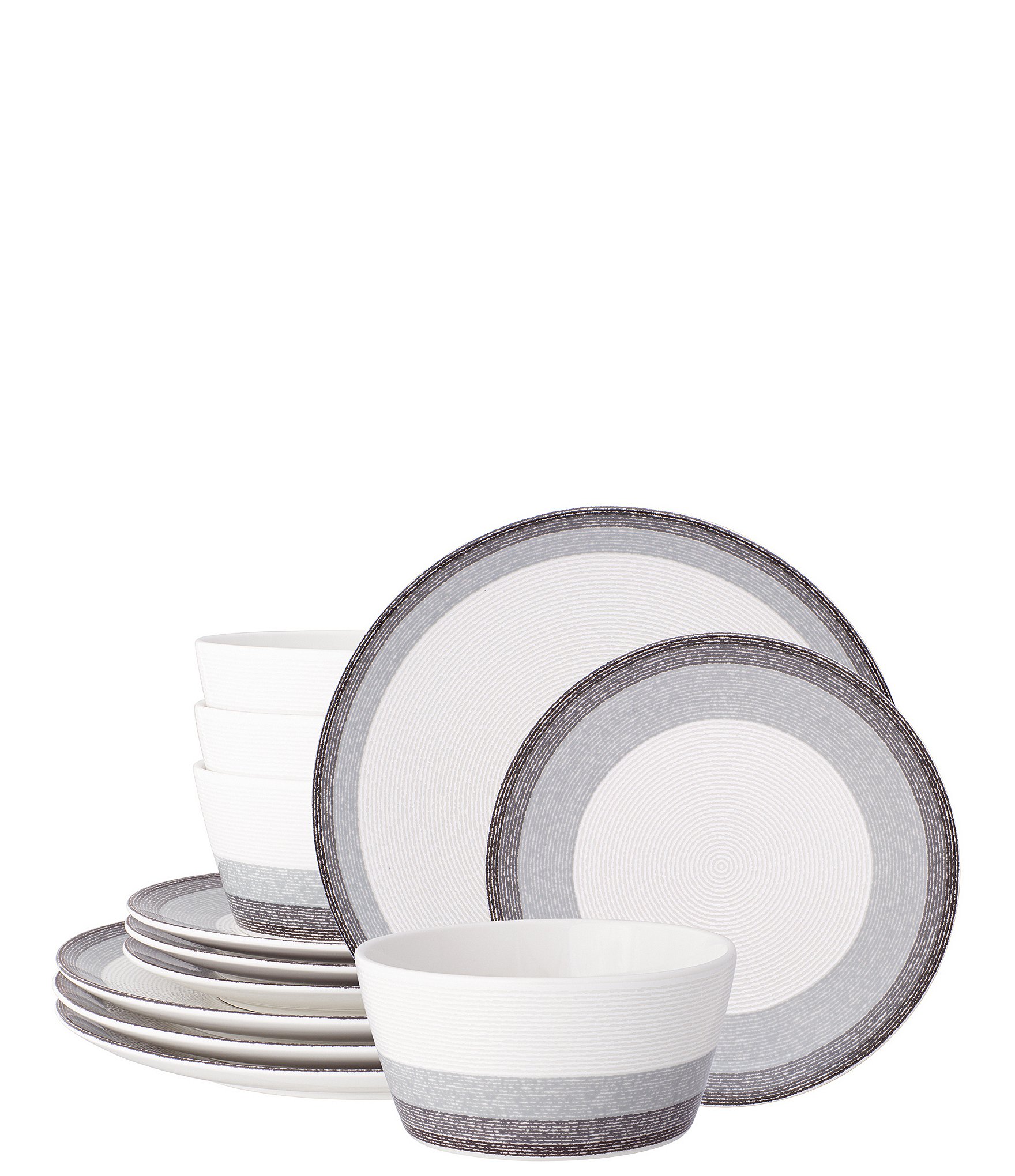 Noritake Colorscapes Layers Collection 12-Piece Coupe Dinnerware Set