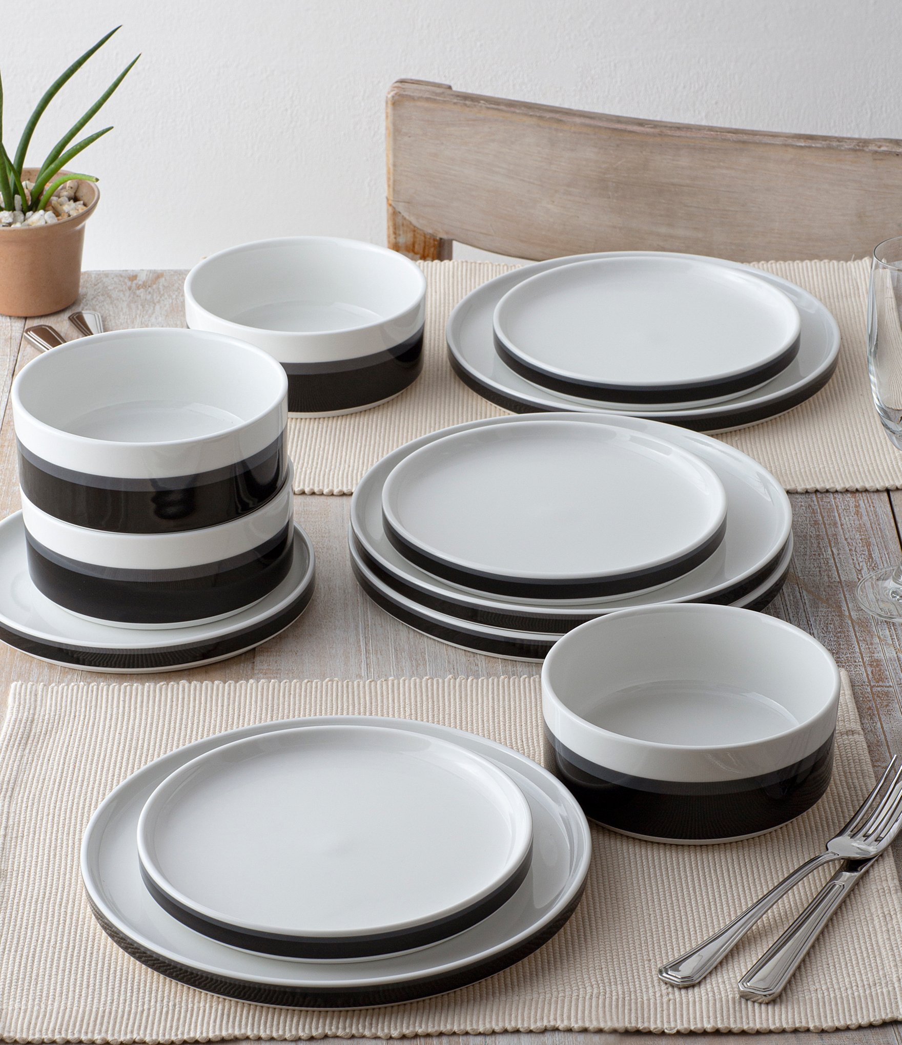 Noritake ColorStax Stripe Collection 12-Piece Dinnerware Set | Hamilton ...