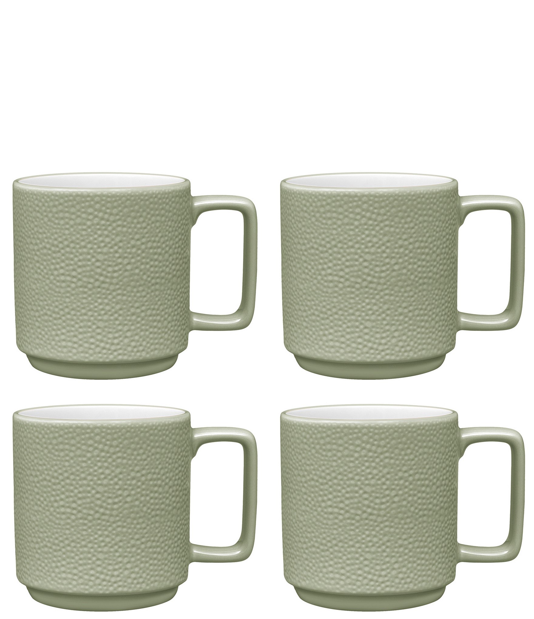 Noritake ColorTex Stone Sage Collection Set Of 4 Stax Mugs
