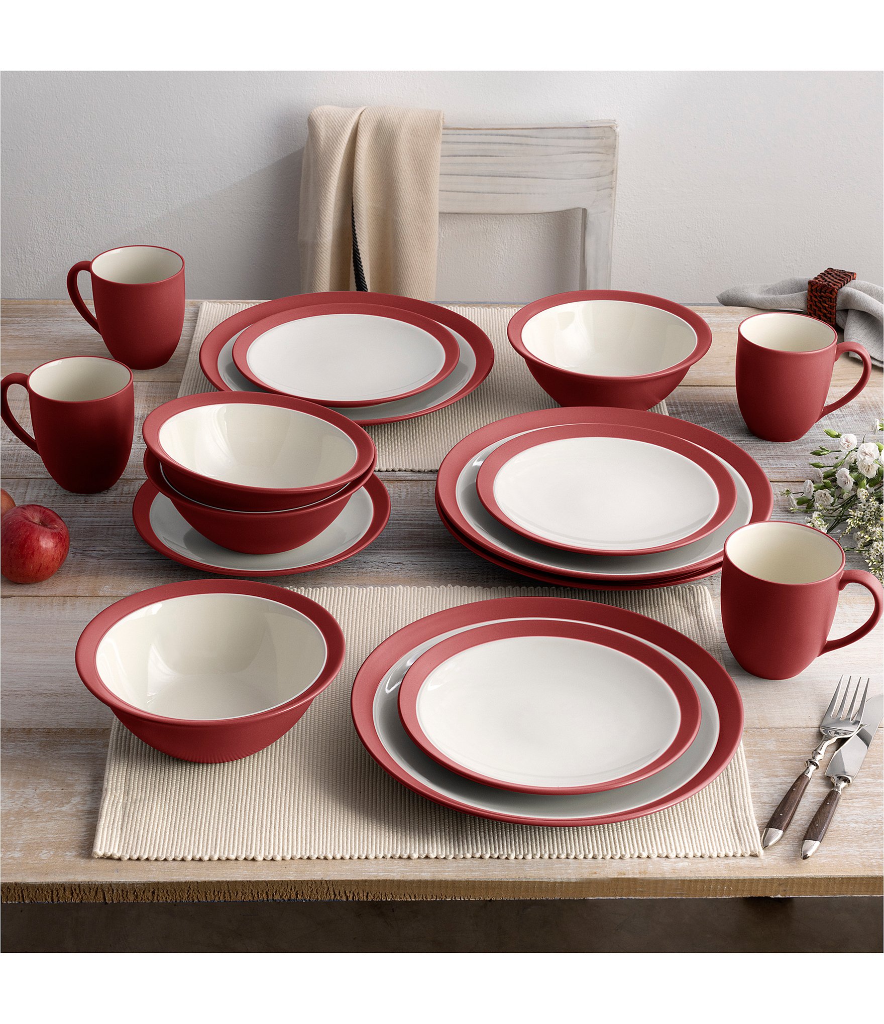Noritake Colorwave Raspberry Collection 16 Piece Curve Set Service For 4 The Shops at Willow Bend