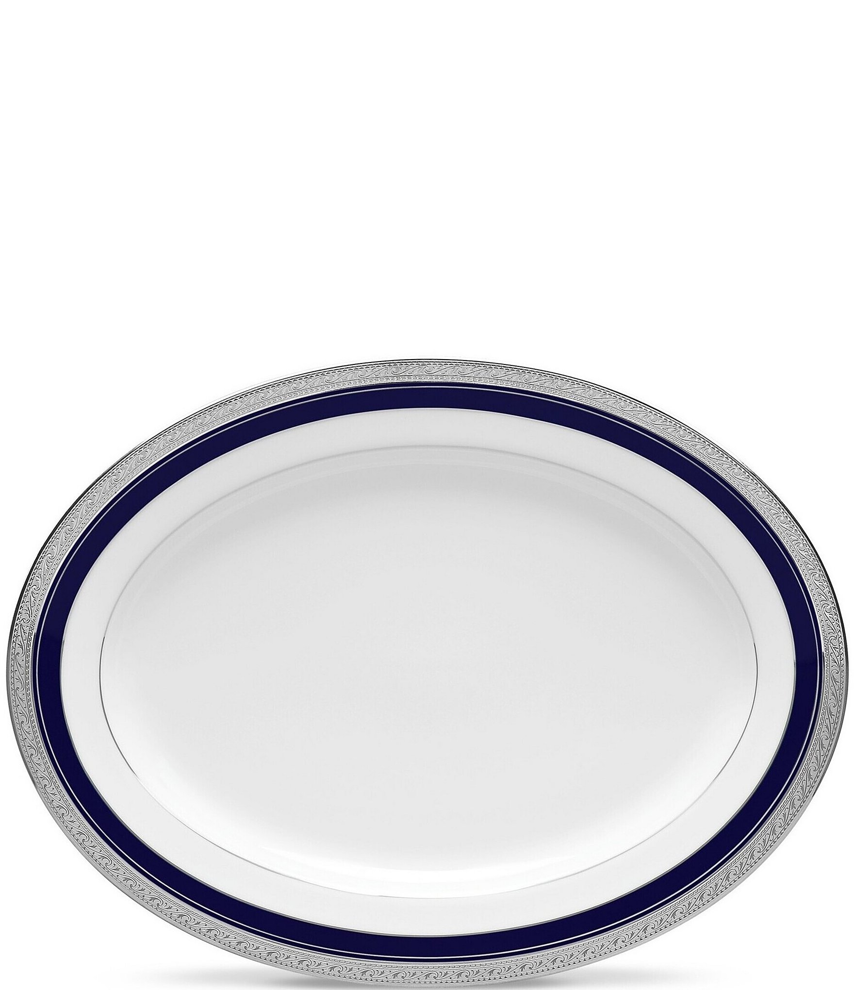 Noritake Crestwood Cobalt Etched Platinum Oval Platter