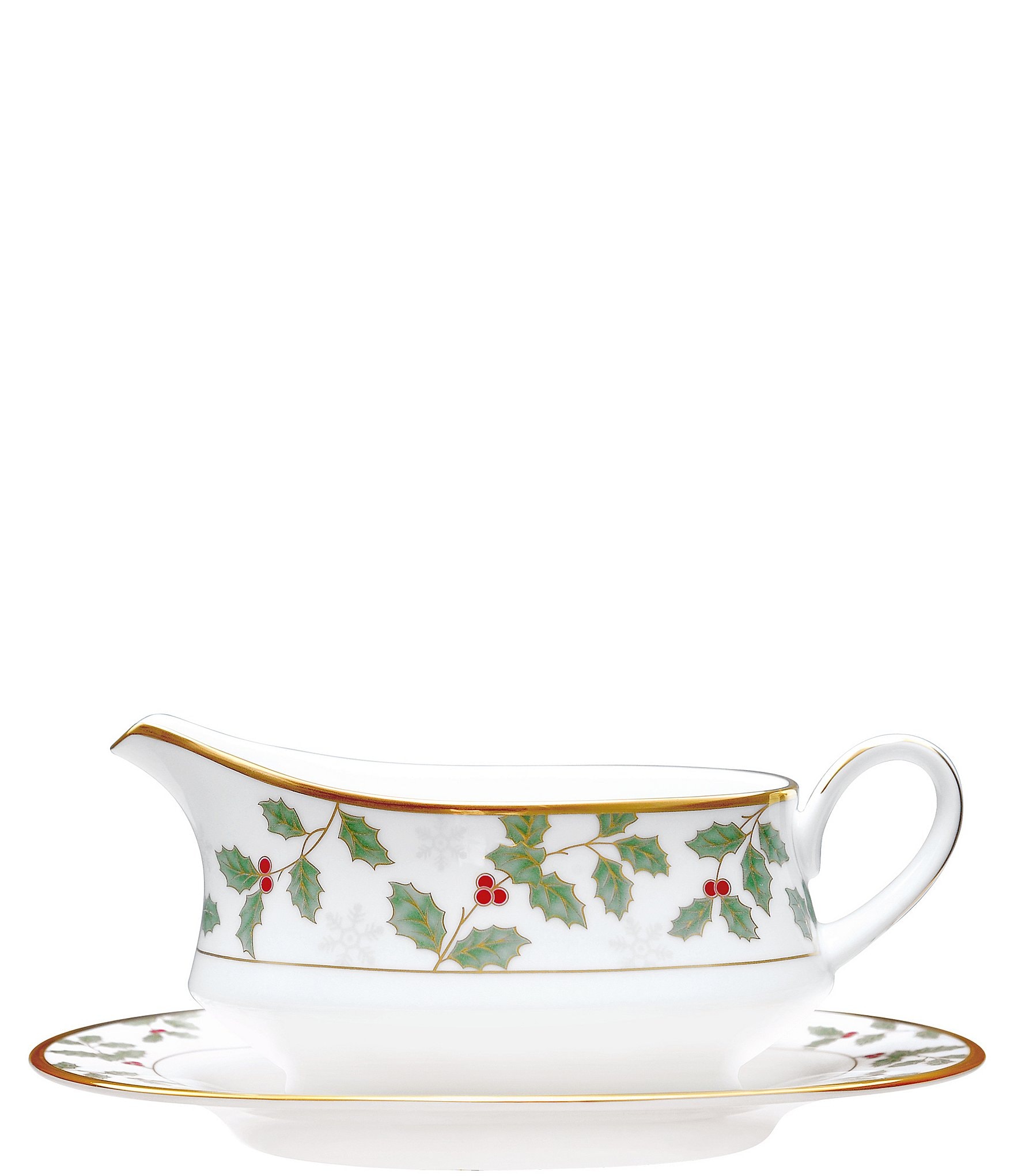 Noritake Holly & Berry Gold Collection Gravy with Tray