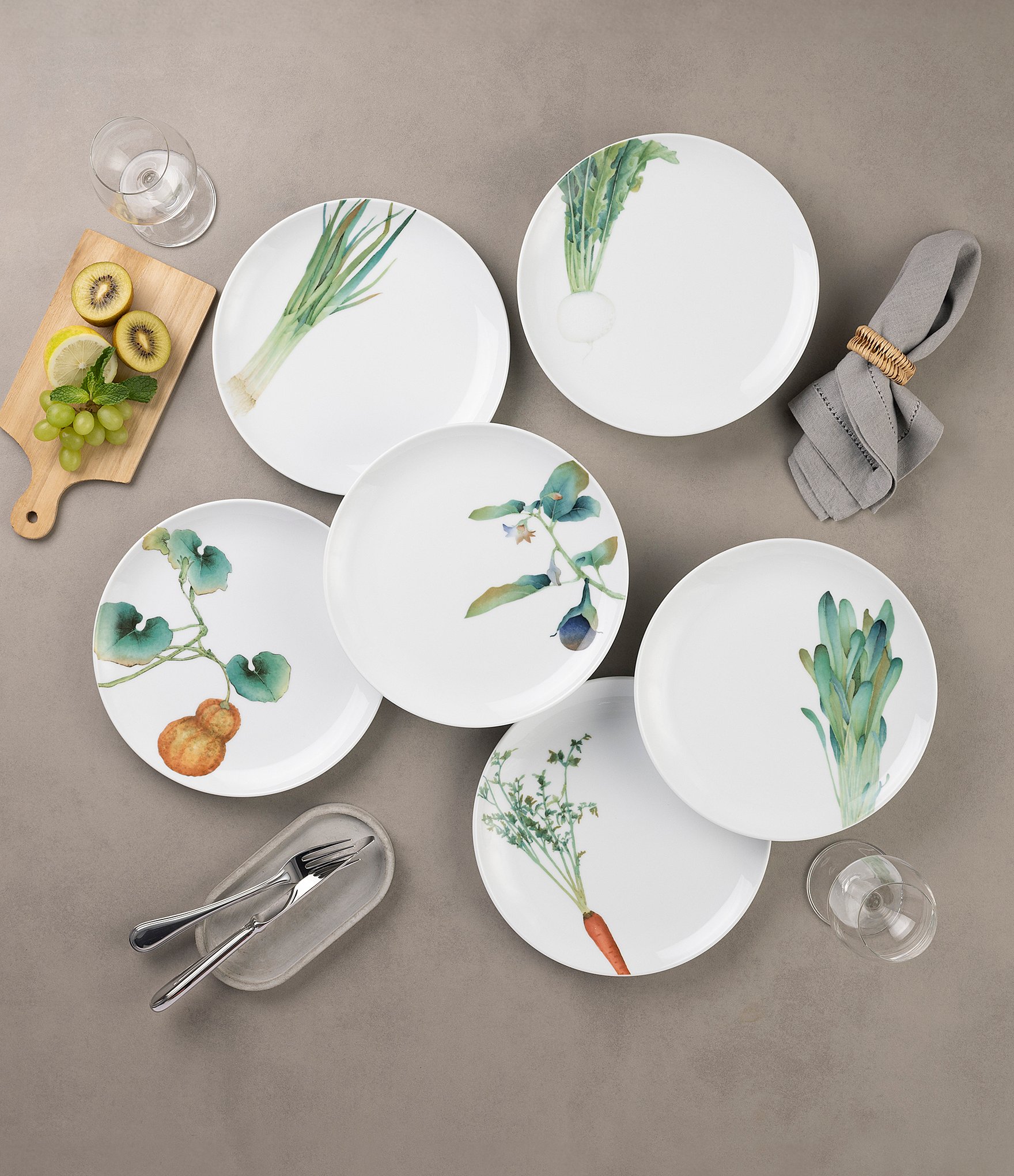 Noritake Kyoka Shunsai Collection Assorted Salad Plates, Set of 6