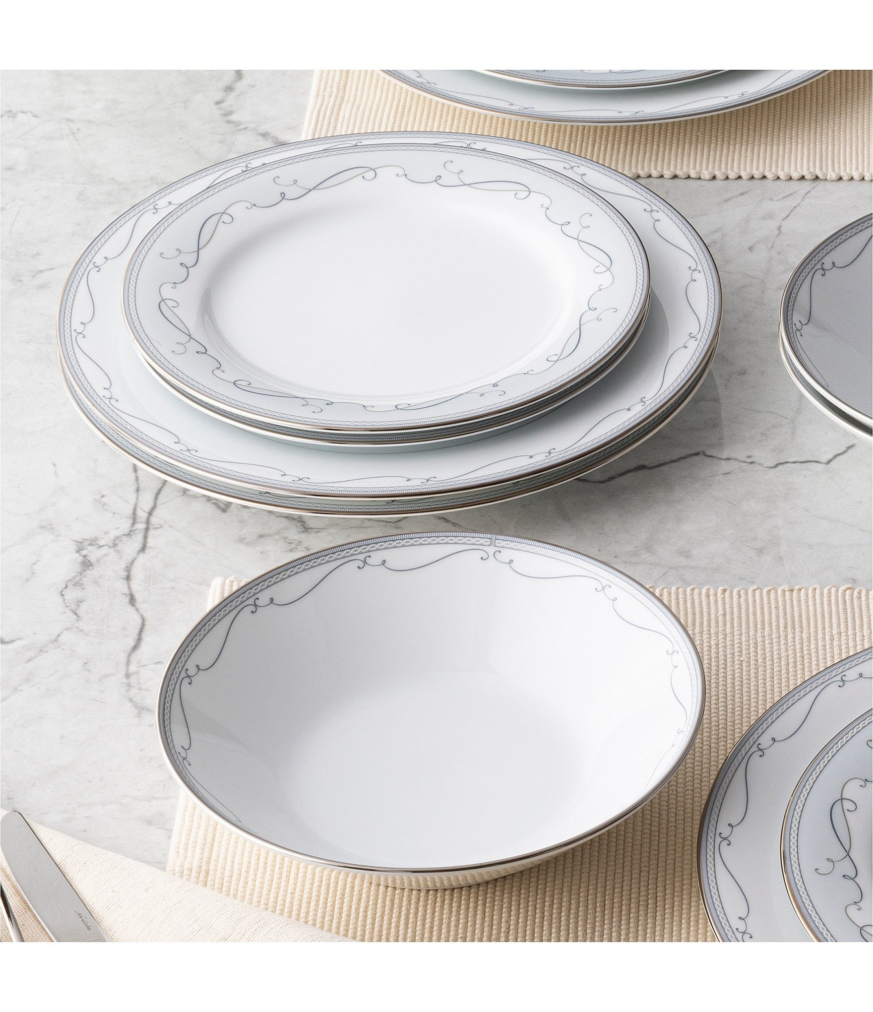 Noritake Satin Flourish Collection 12-Piece Set, Service For 4
