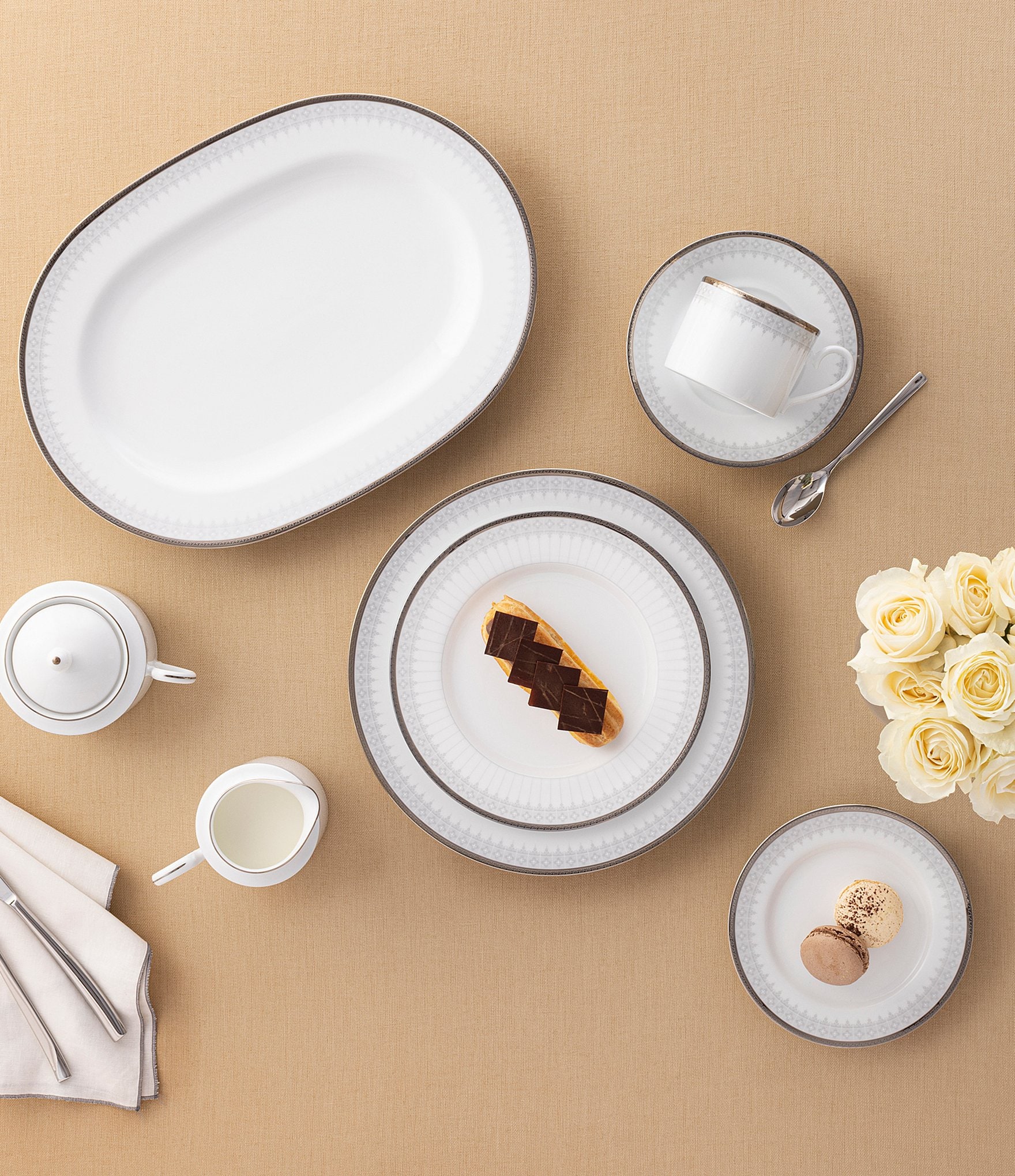 Noritake Silver Colonnade Collection 5-Piece Place Setting