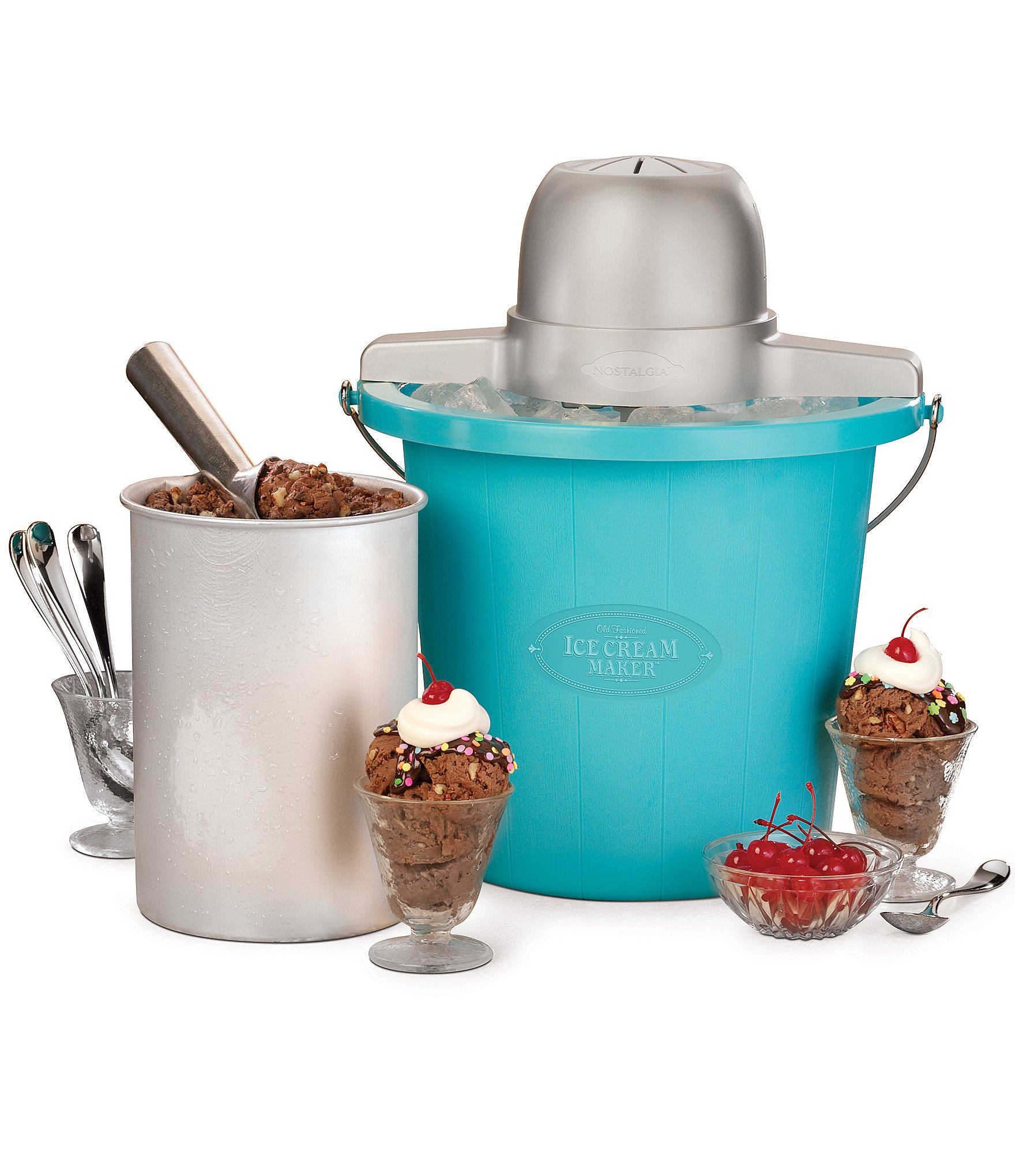 Nostalgia Electrics 4-Quart Electric Ice Cream Maker with Easy-Carry Handle