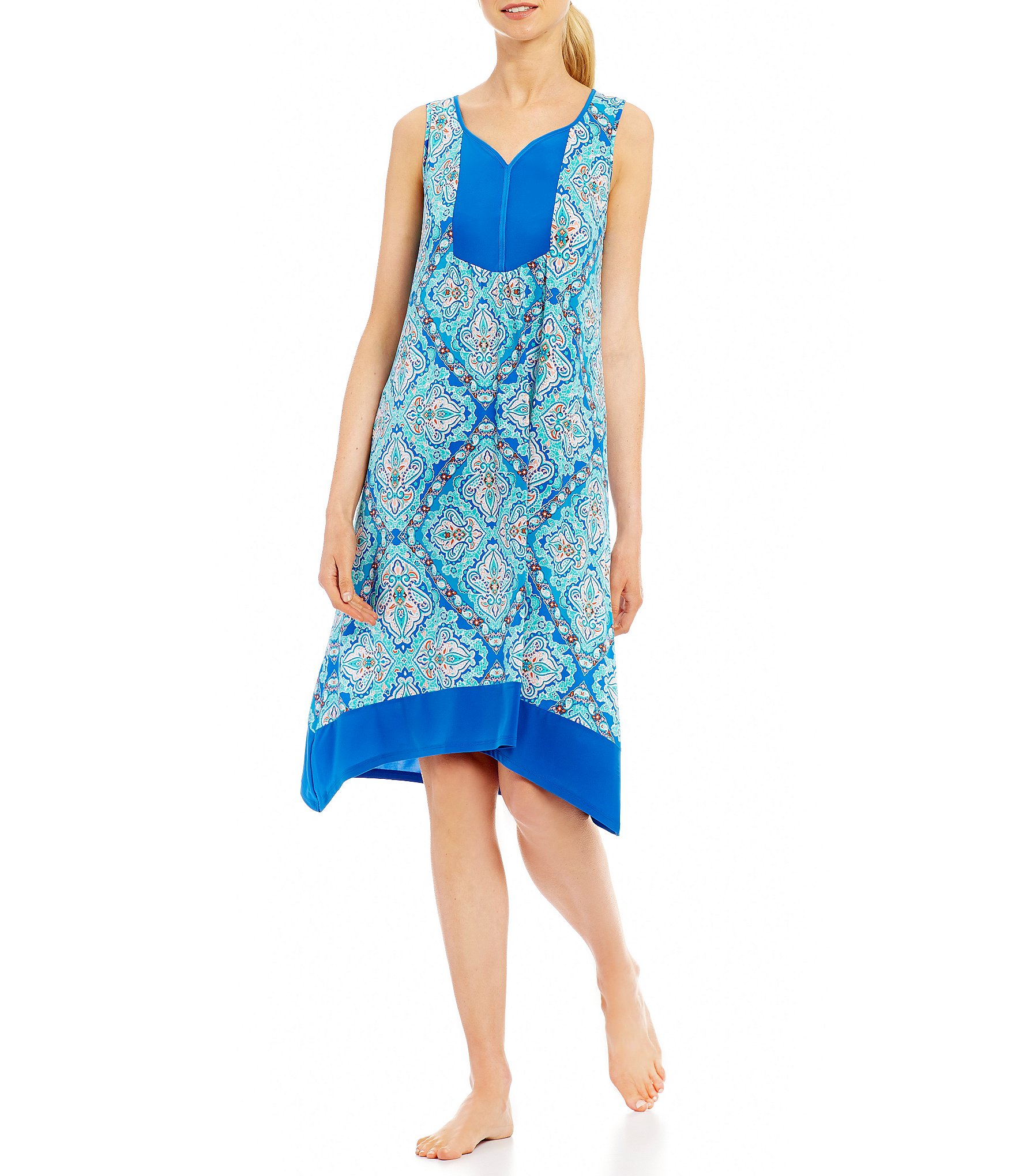 Nottibianche Medallion-Print Nightgown | Dillards