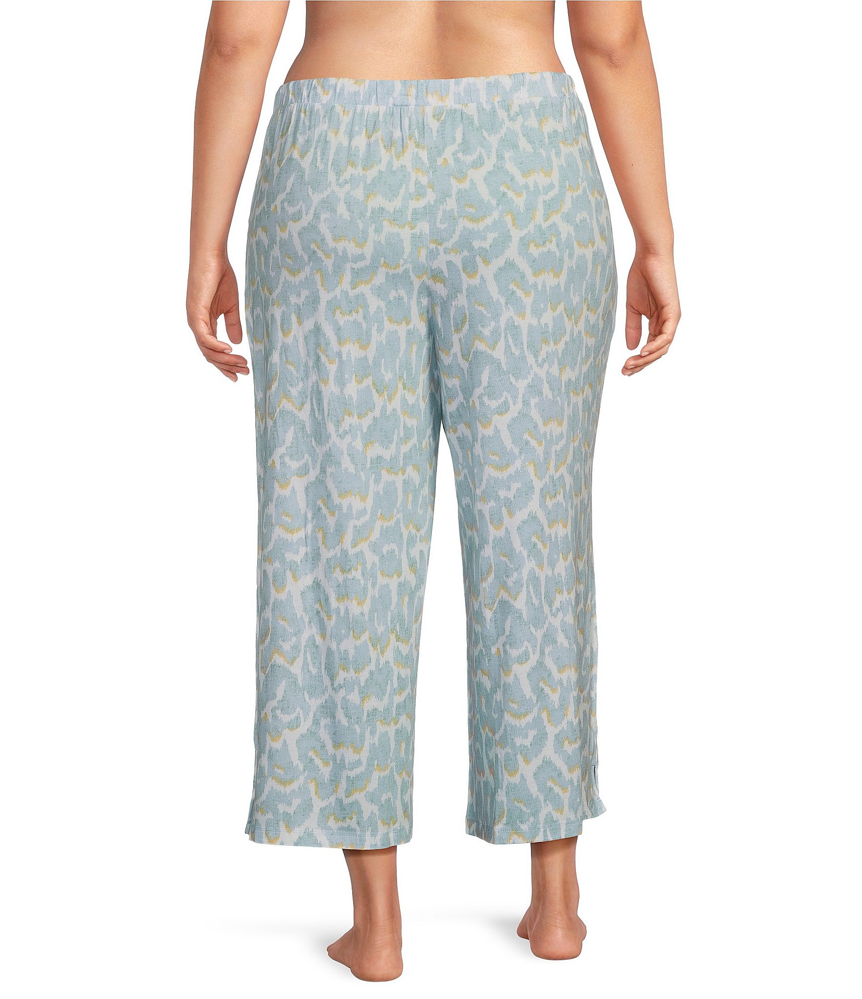 Nottibianche Plus Size Animal Print Coordinating Cropped Sleep Pants