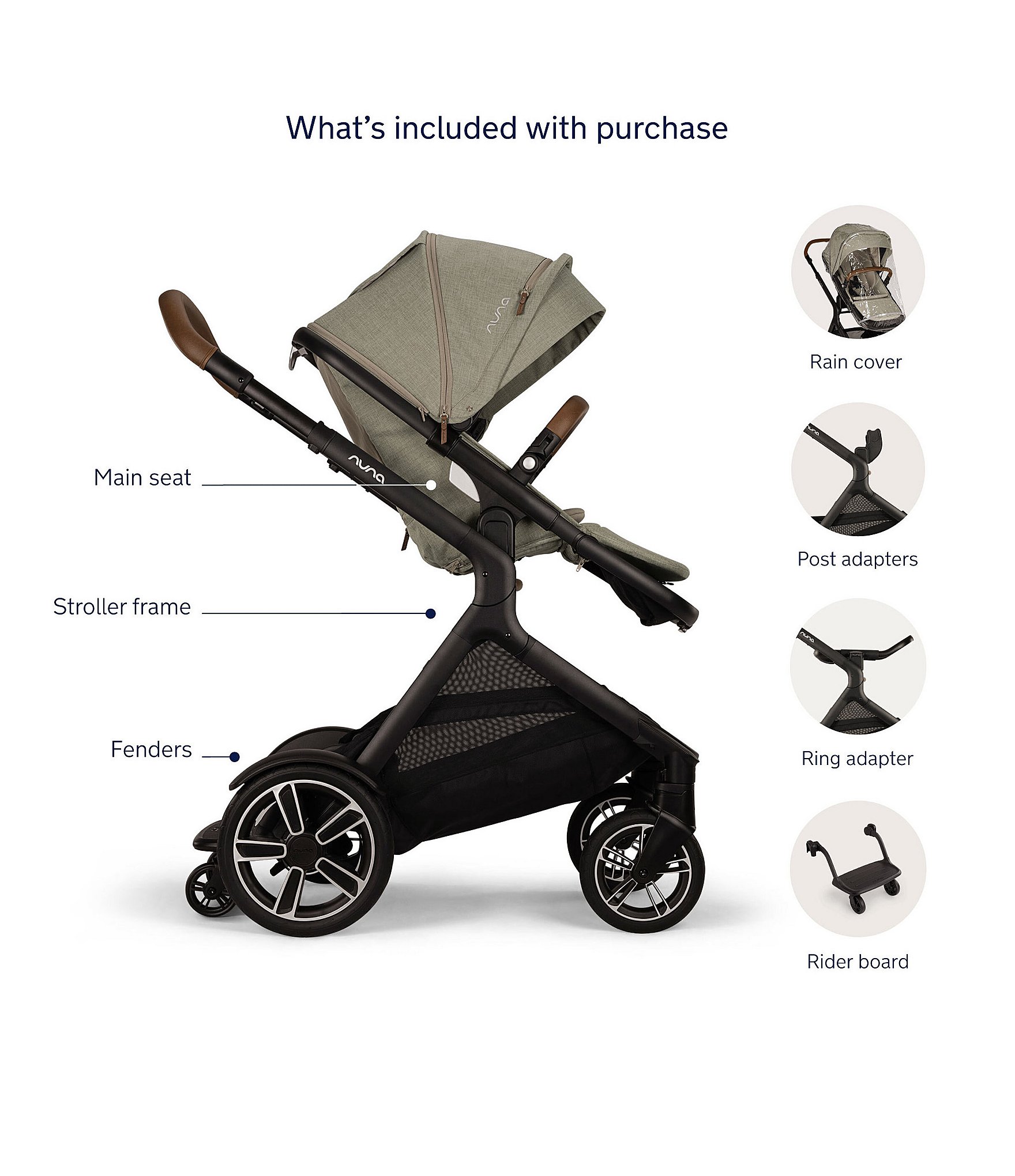 Nuna Demi Next Stroller + Rider Board