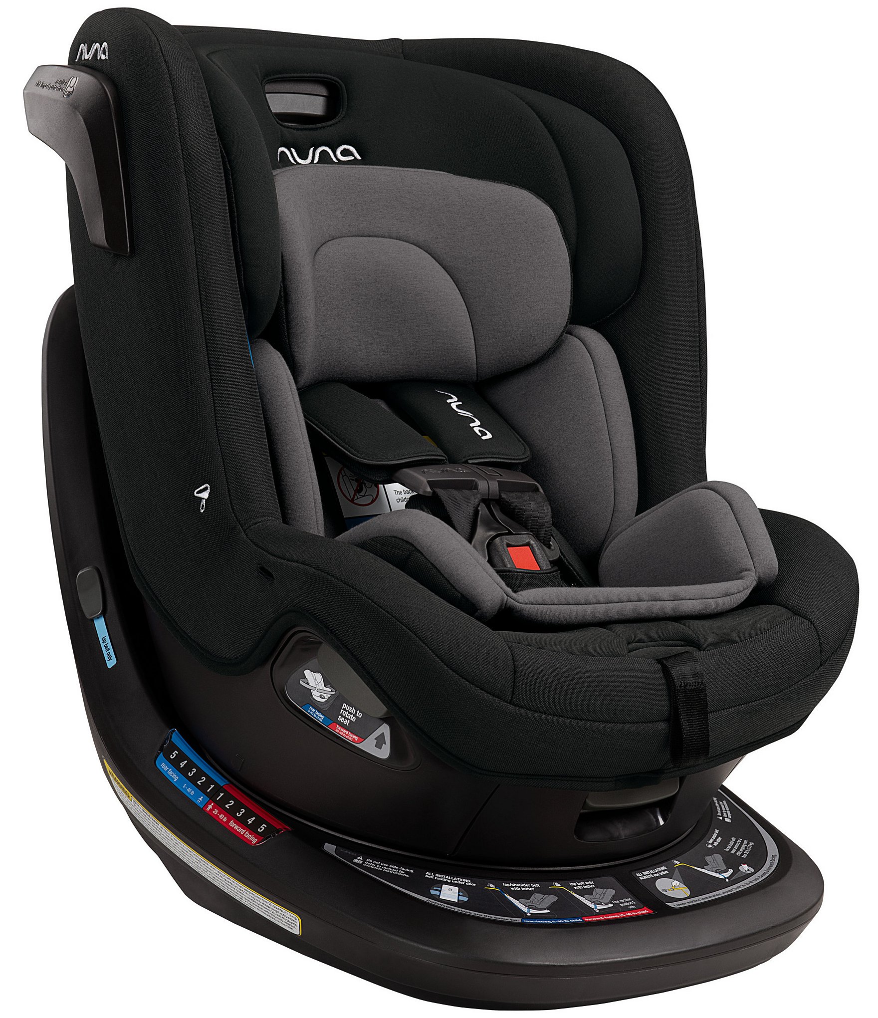 Nuna REVV 360° Rotating Rear and Forward Facing Convertible Car Seat - Caviar Edition