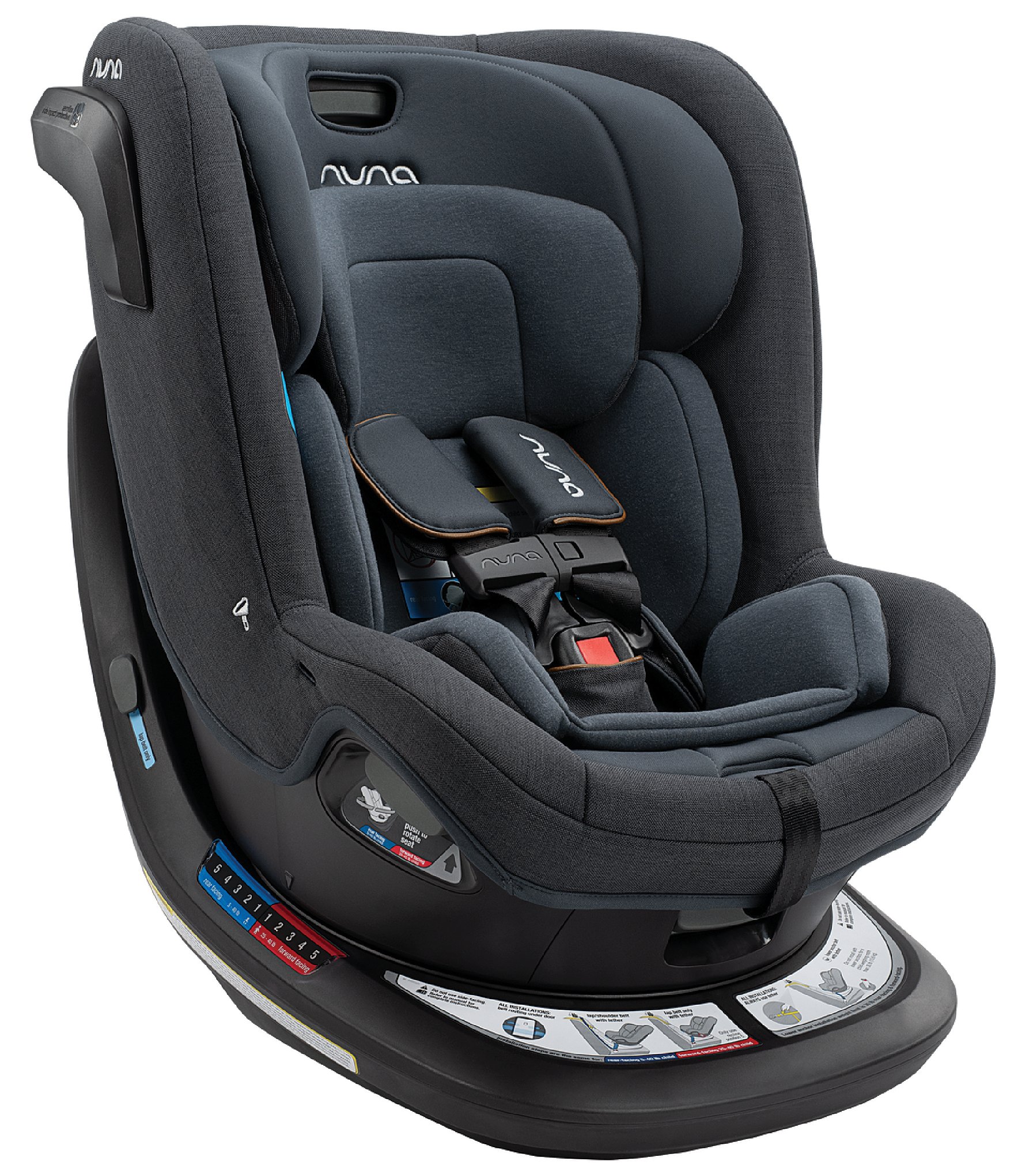 Nuna REVV 360° Rotating Rear and Forward Facing Convertible Car Seat - Caviar Edition