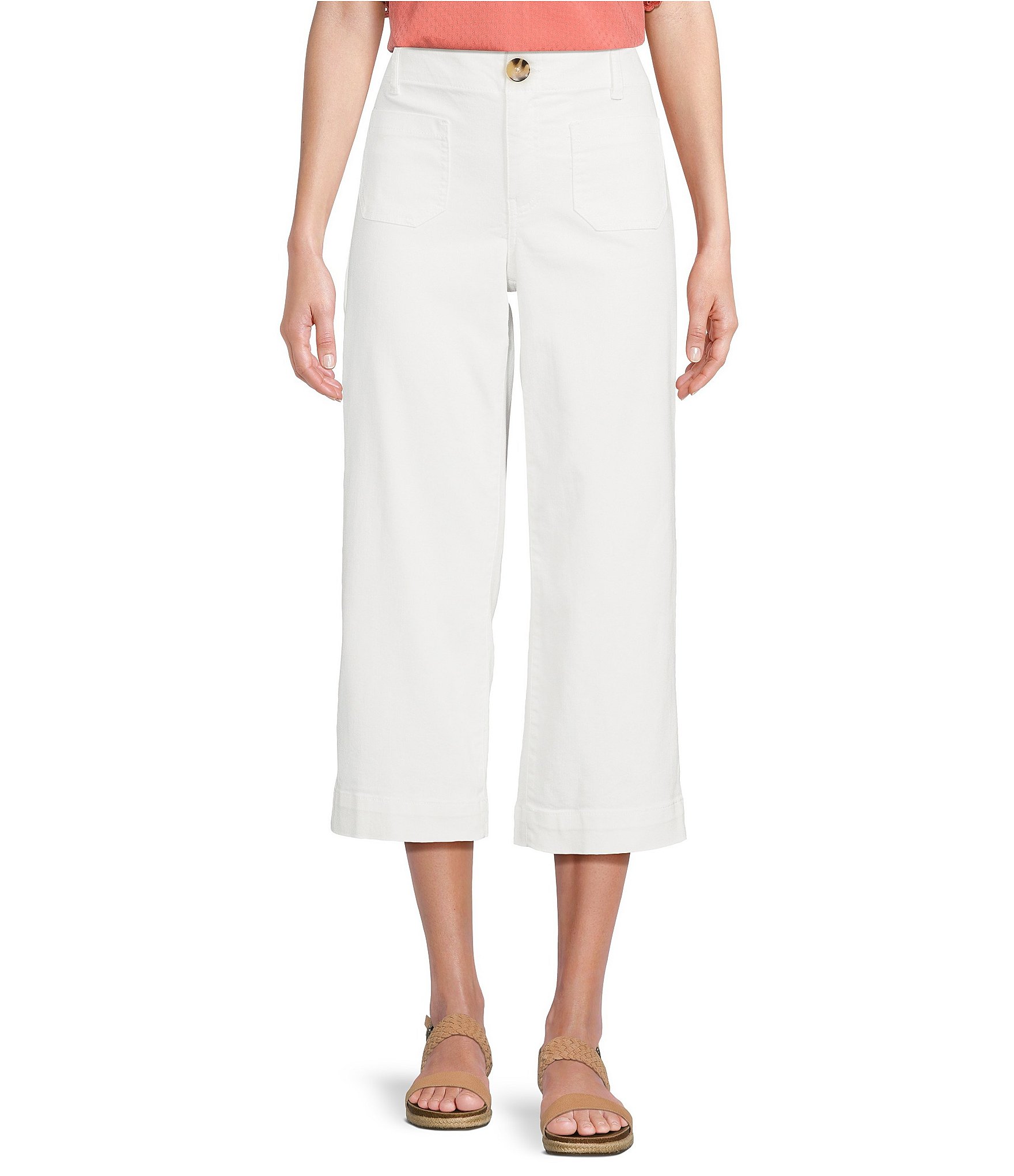 Nurture by Westbound Patch Pocket Wide Leg Cropped Pants | Dillard's