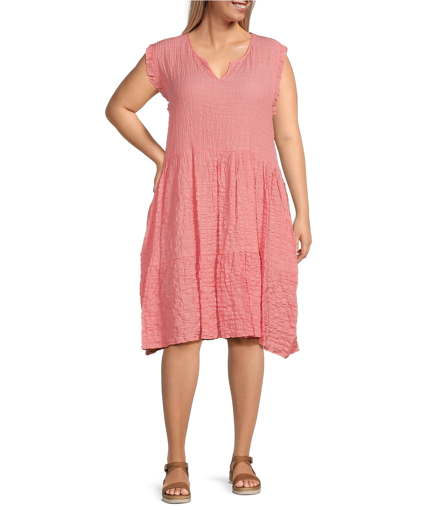 Nurture by Westbound Plus Size Cap Flutter Sleeve Short Dress | Dillard's
