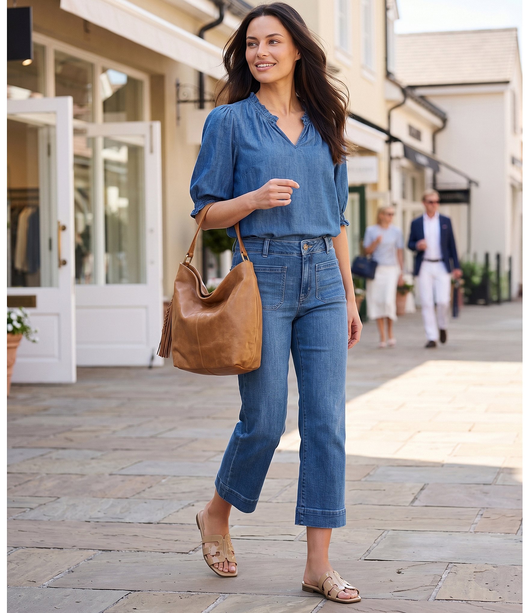 Nurture Elbow Sleeve Notch Neck Top