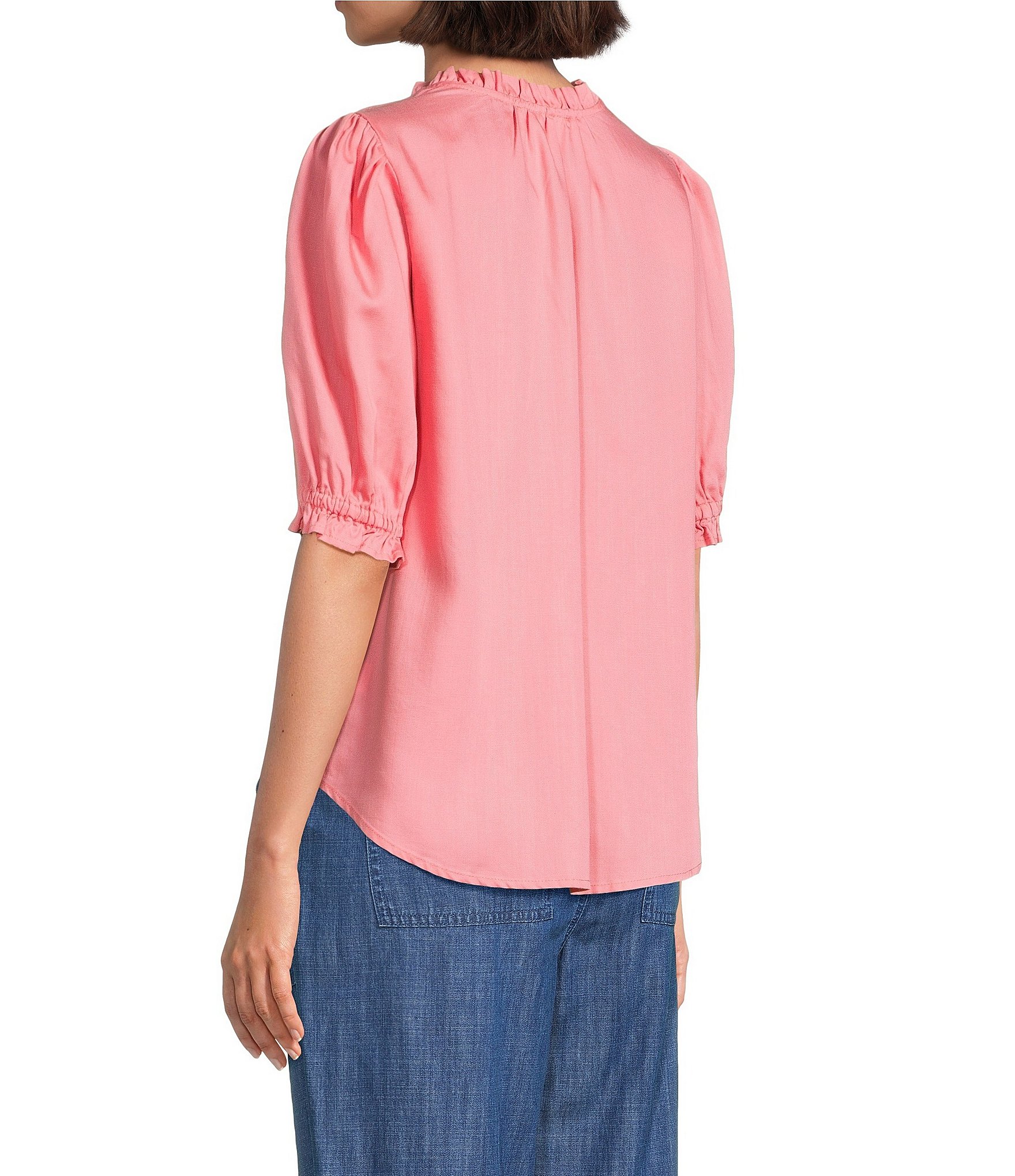 Nurture Elbow Sleeve Notch Neck Top